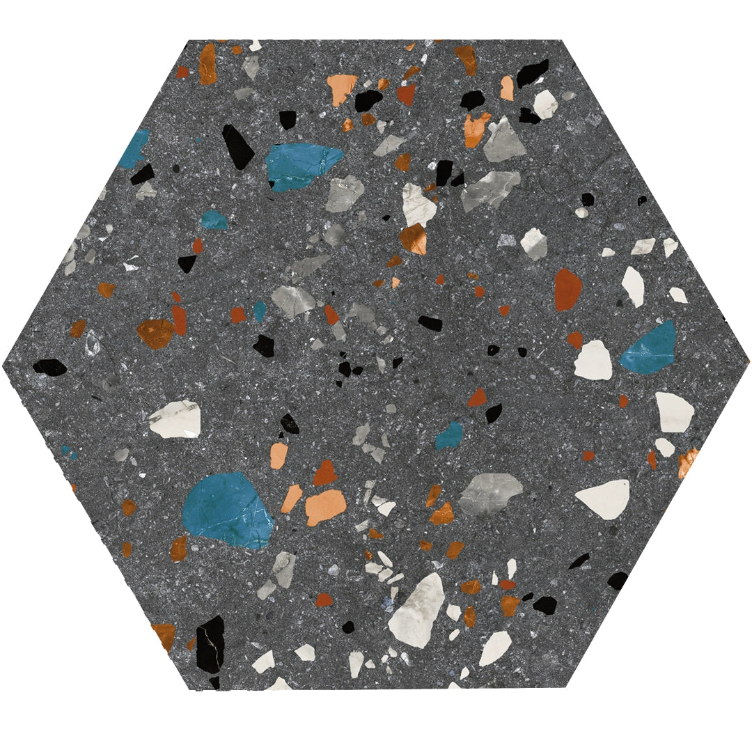 Prissmacer, Hex. Gobi - Nero, Matt, 20x24cm, 11.00mm, Rett.