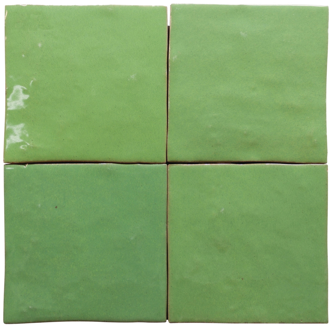 Cevica, Zelij - CEM10 - Verde Hierba, Brillo, 10x10cm, 10.00mm