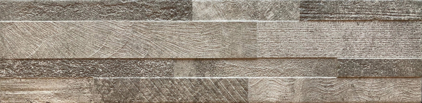 Ceramica Rondine, Volcano 3d - J88901 - Taupe, Naturale, 15x61cm, 11.00mm, Rett.