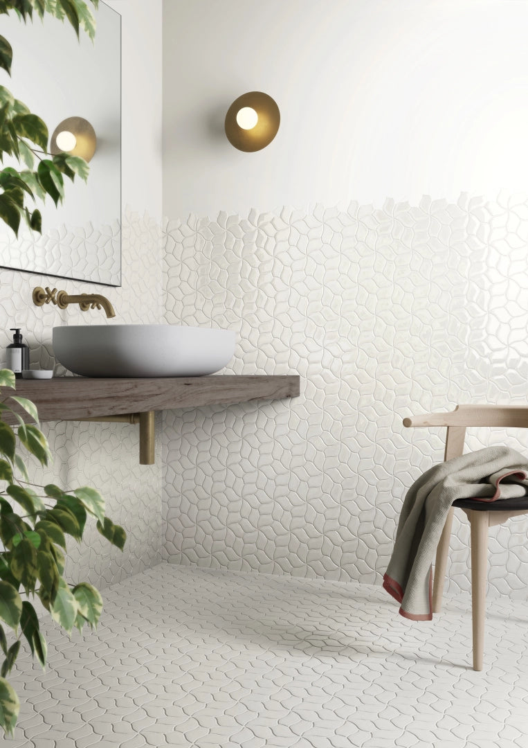 Mutina, Botanica - Seed White, Matt, 23.7x40.5cm, 10.00mm, Rett.