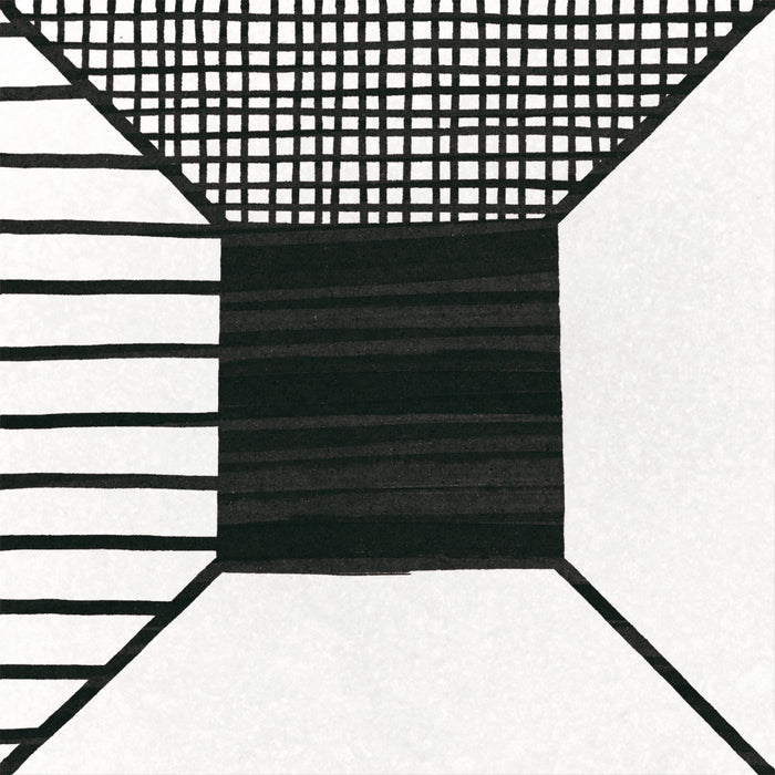 Equipe Ceramicas, Caprice Deco - 22122---Block-B&w,-Matt,-20x20cm,-9.00mm,-Rett.