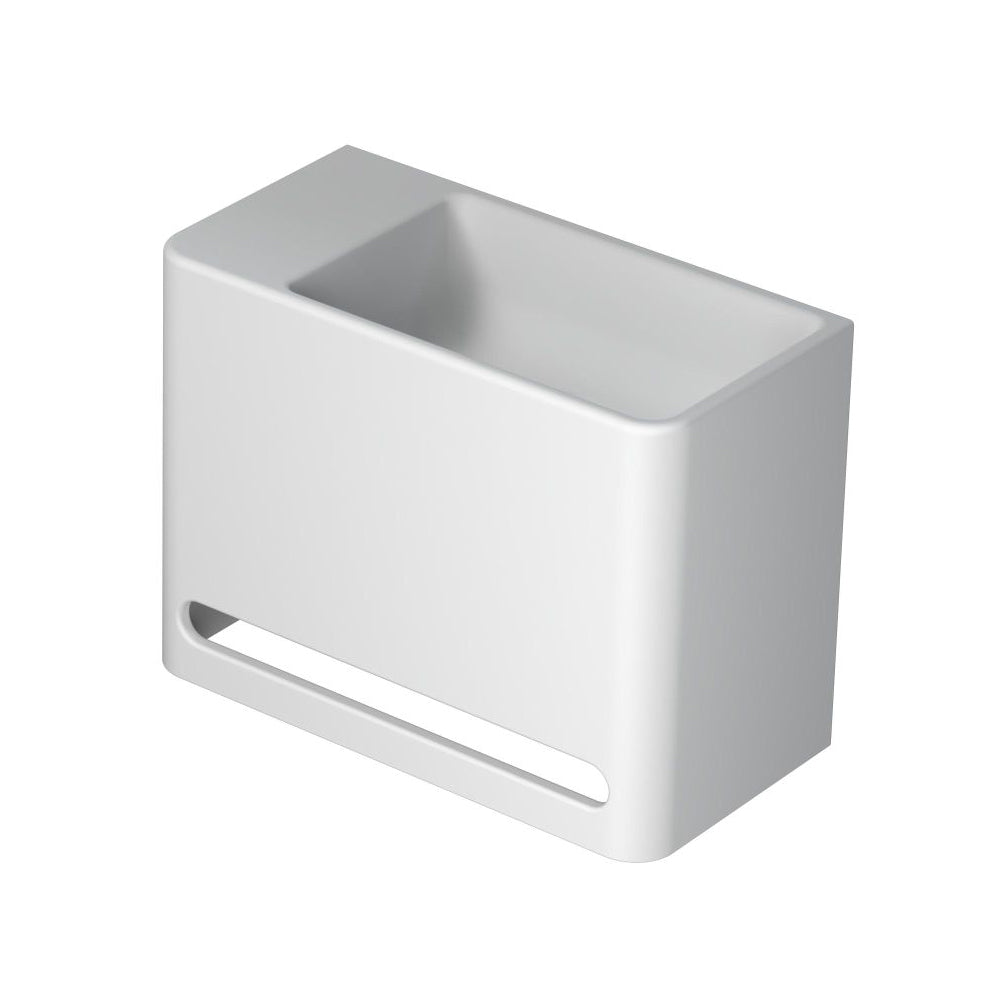 Ink Hangar fontein 40x20cm polystone - links - zonder kraangat - mat wit