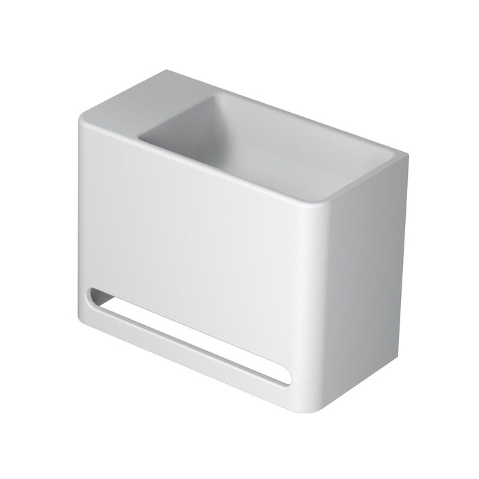 Ink Hangar fontein 40x20cm polystone - links - zonder kraangat - mat wit