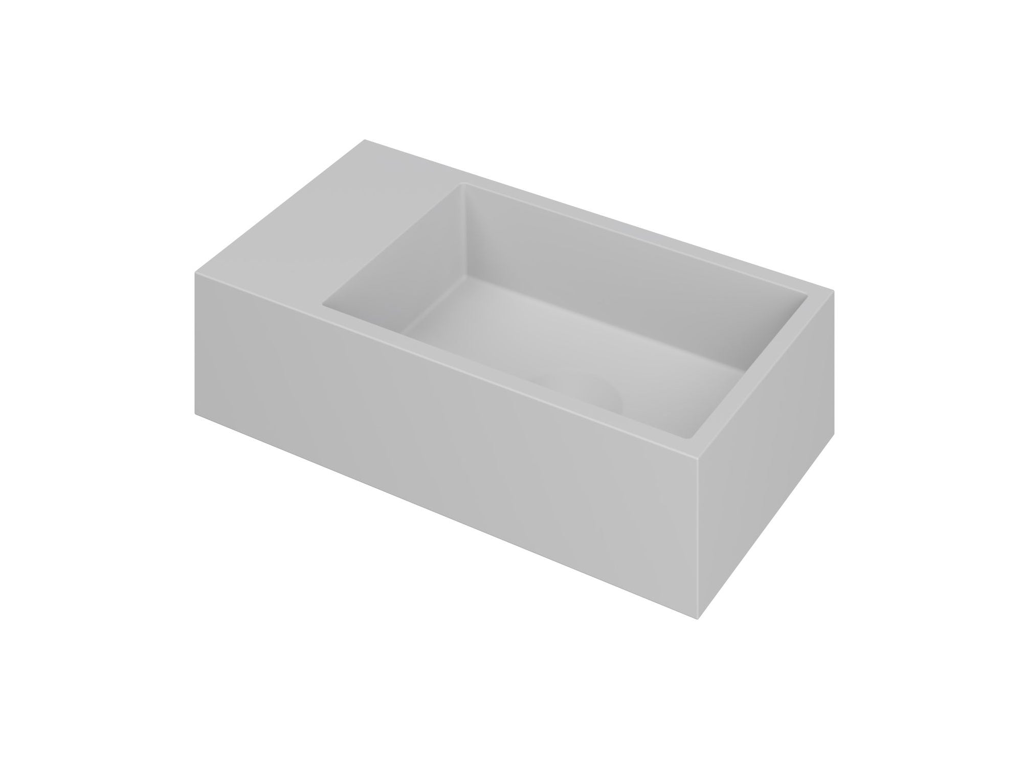 Ink Versus fontein 36x18cm polystone - links - zonder kraangat - mat wit