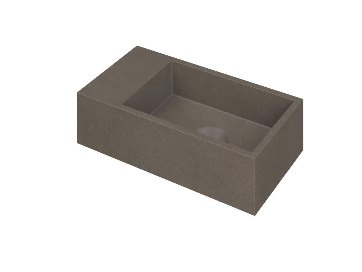 Ink Versus fontein 36x18cm quartz - links - zonder kraangat - beton