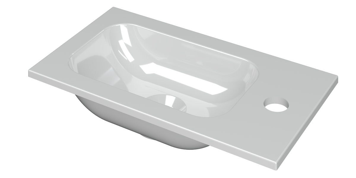 Ink Enter meubelfontein 40x22cm polystone - met kraangat - glans wit