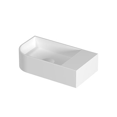 Ink Concept R Trevi fontein afgerond 40x22x10cm keramiek - links - zonder kraangat - mat wit