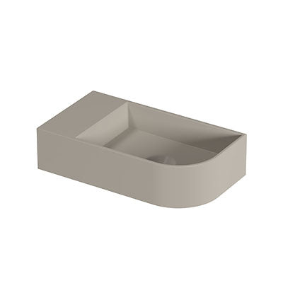 Ink Concept R Trevi fontein afgerond 40x22x10cm keramiek - rechts - zonder kraangat - mat creme cotton