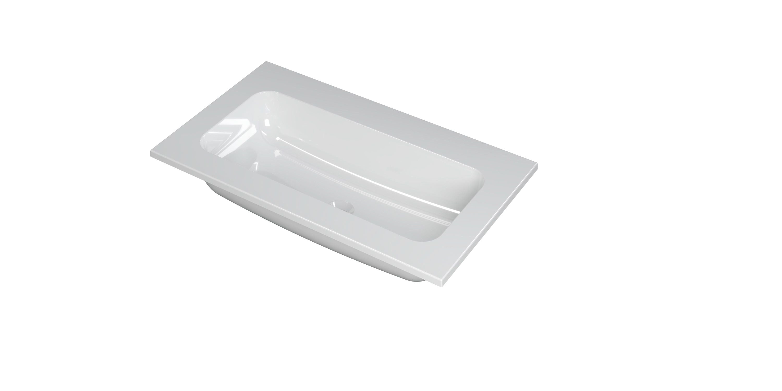 Ink Faktor meubelwastafel 80x45cm polystone - centraal - zonder kraangat - glans wit