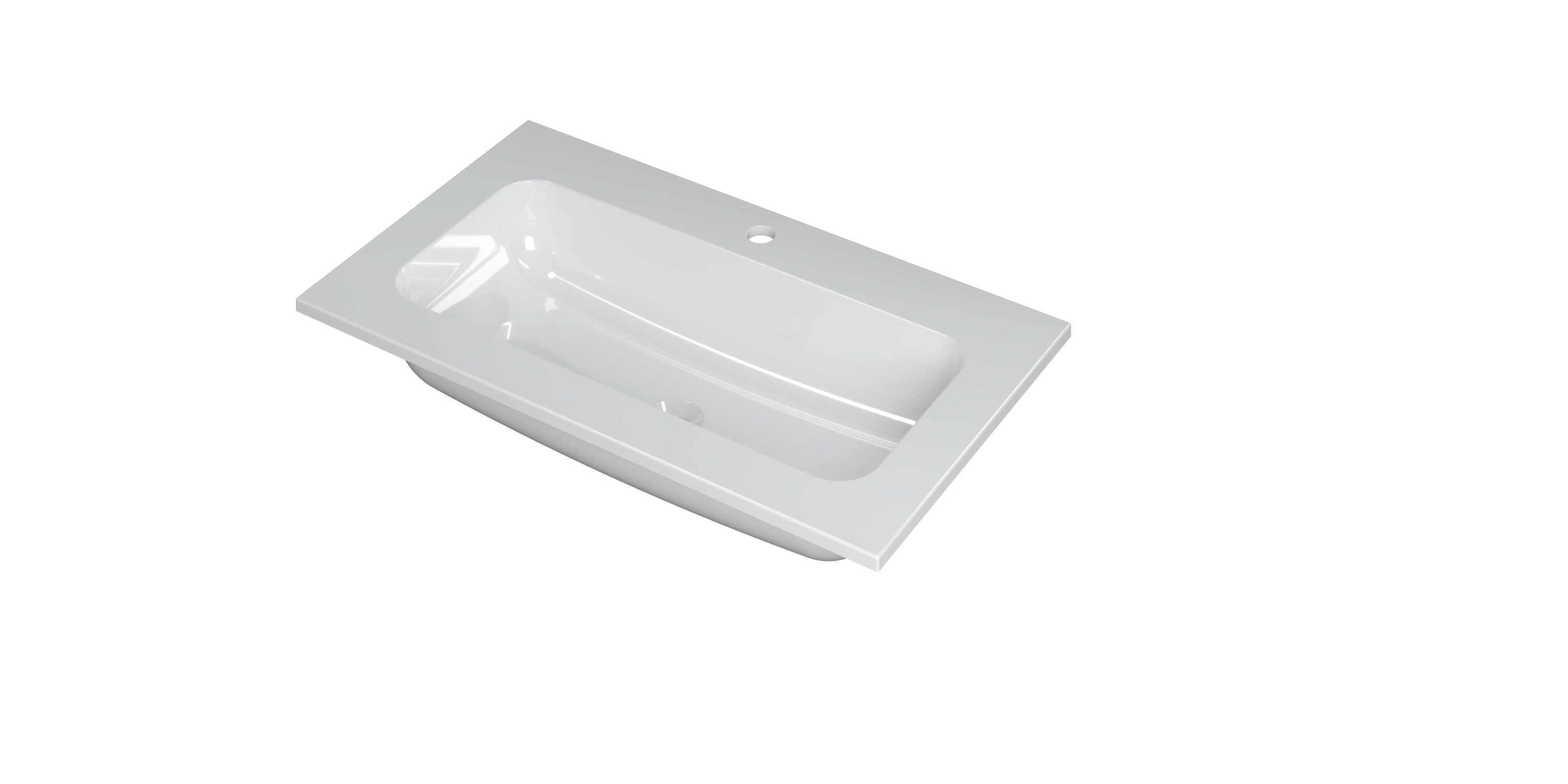 Ink Faktor meubelwastafel 80x45cm polystone centraal - 1 kraangat - glans wit