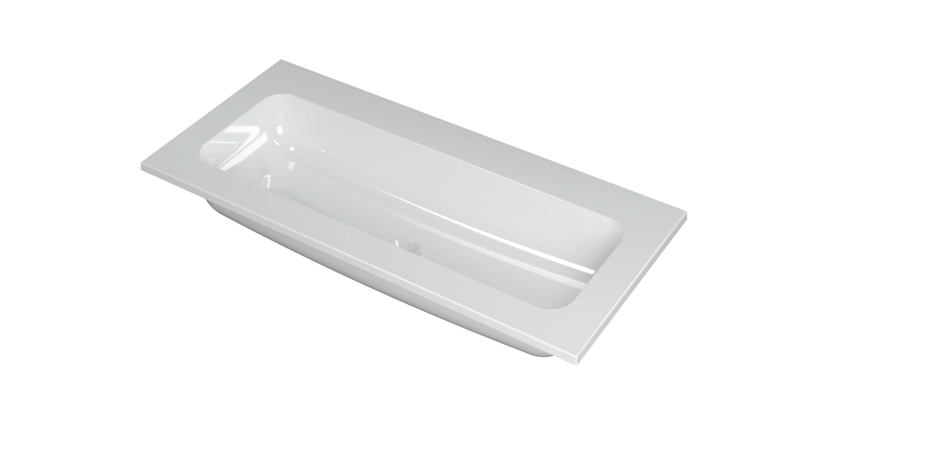 Ink Faktor meubelwastafel 100x45cm polystone - centraal - zonder kraangat - glans wit