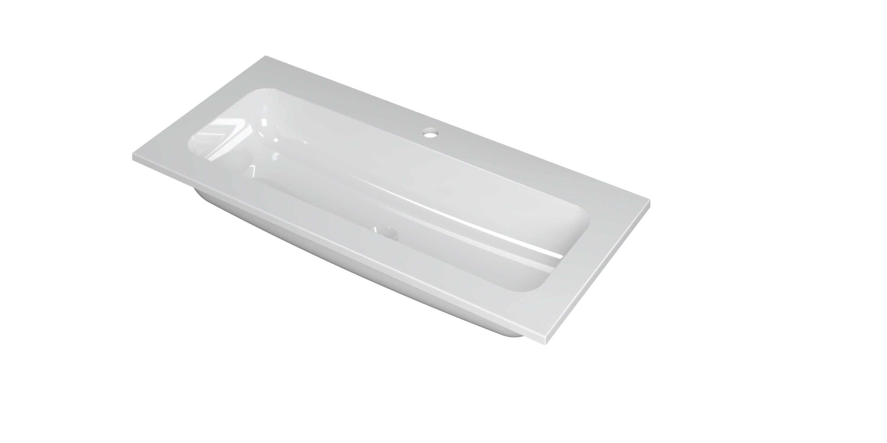 Ink Faktor meubelwastafel 100x45cm polystone - centraal - 1 kraangat - glans wit