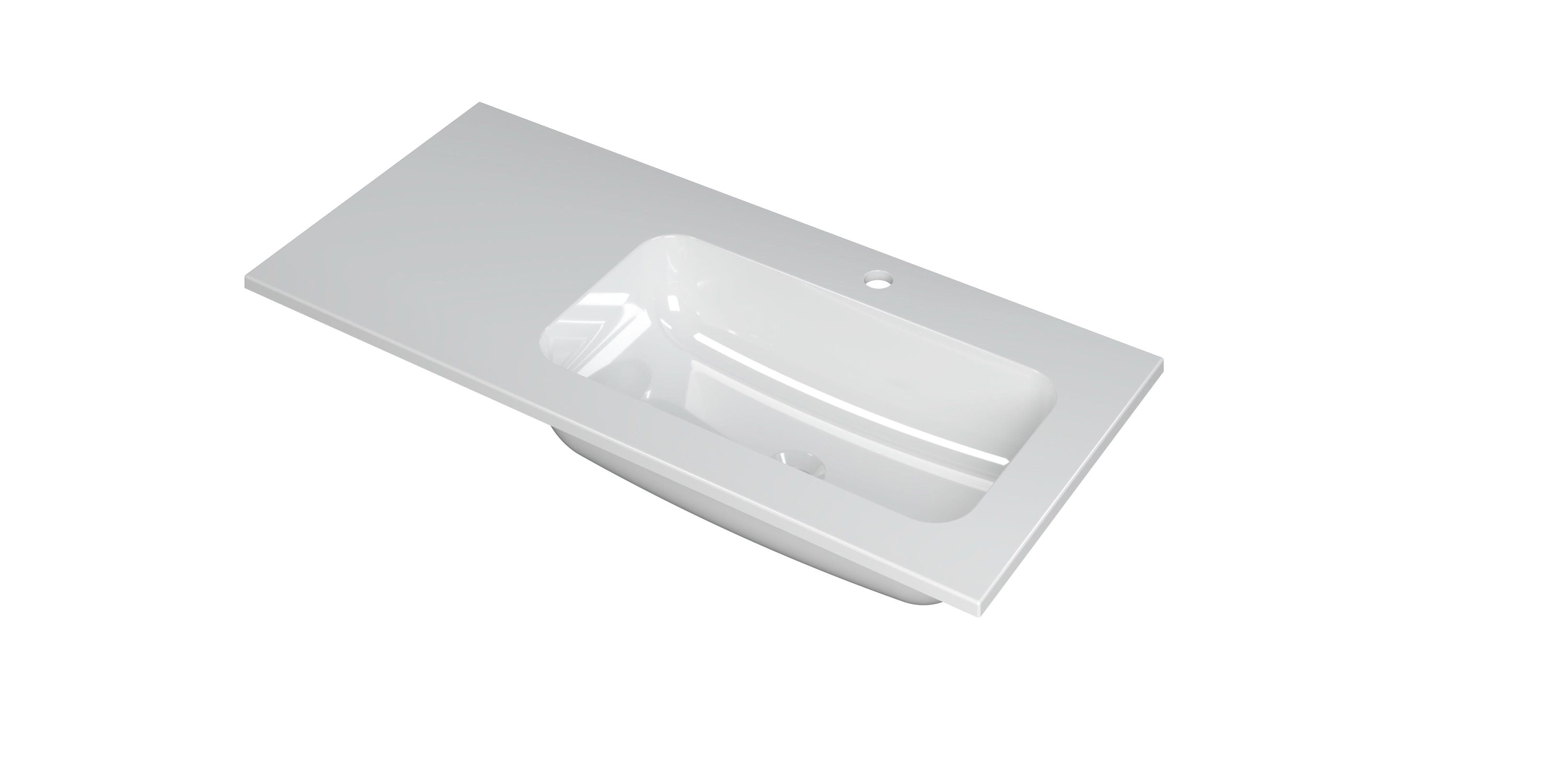 Ink Faktor meubelwastafel 100x45cm polystone - rechts - 1 kraangat - glans wit