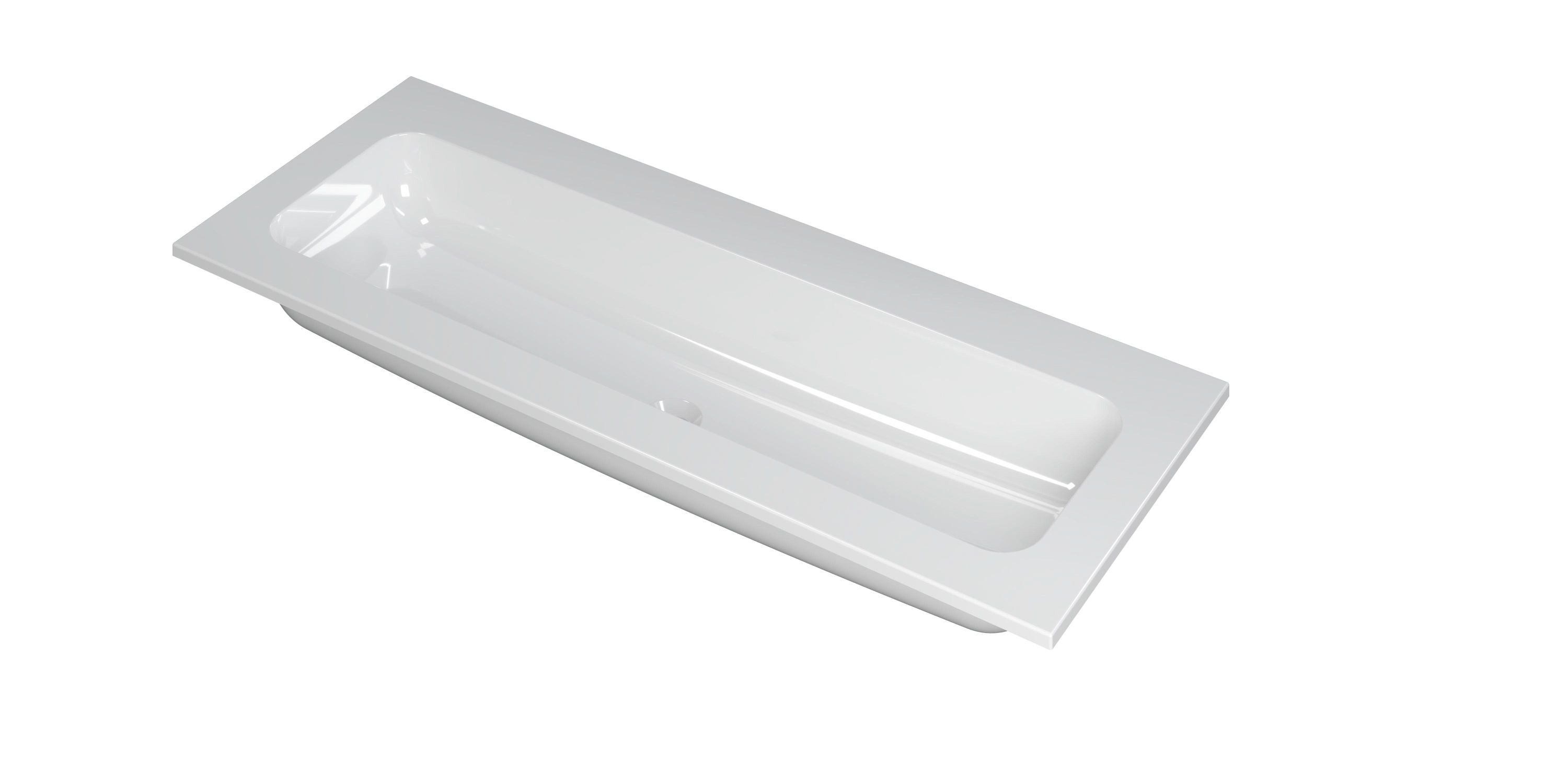 Ink Faktor meubelwastafel 120x45cm polystone - centraal - zonder kraangat - glans wit