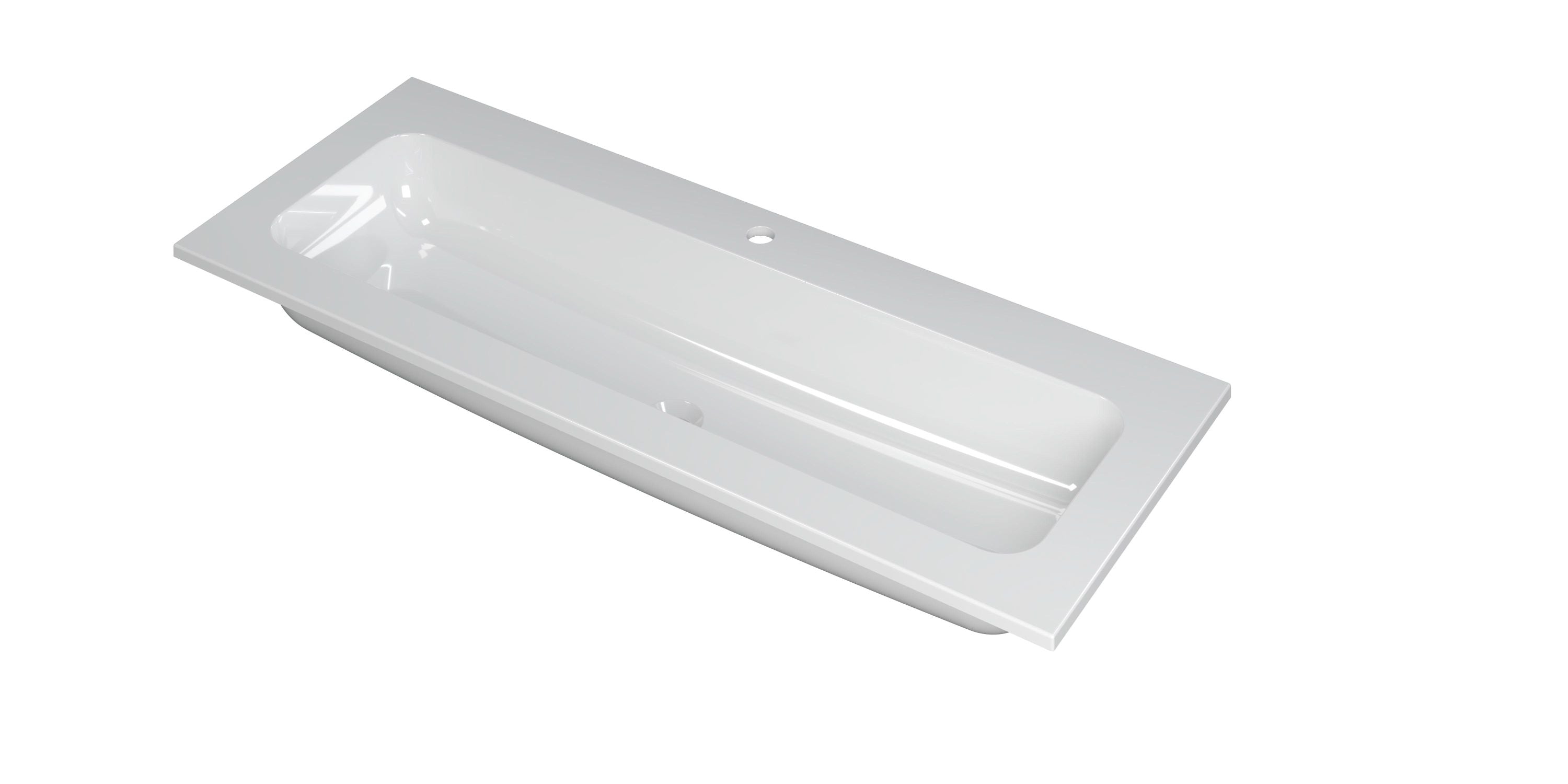 Ink Faktor meubelwastafel 120x45cm polystone - centraal - 1 kraangat - glans wit