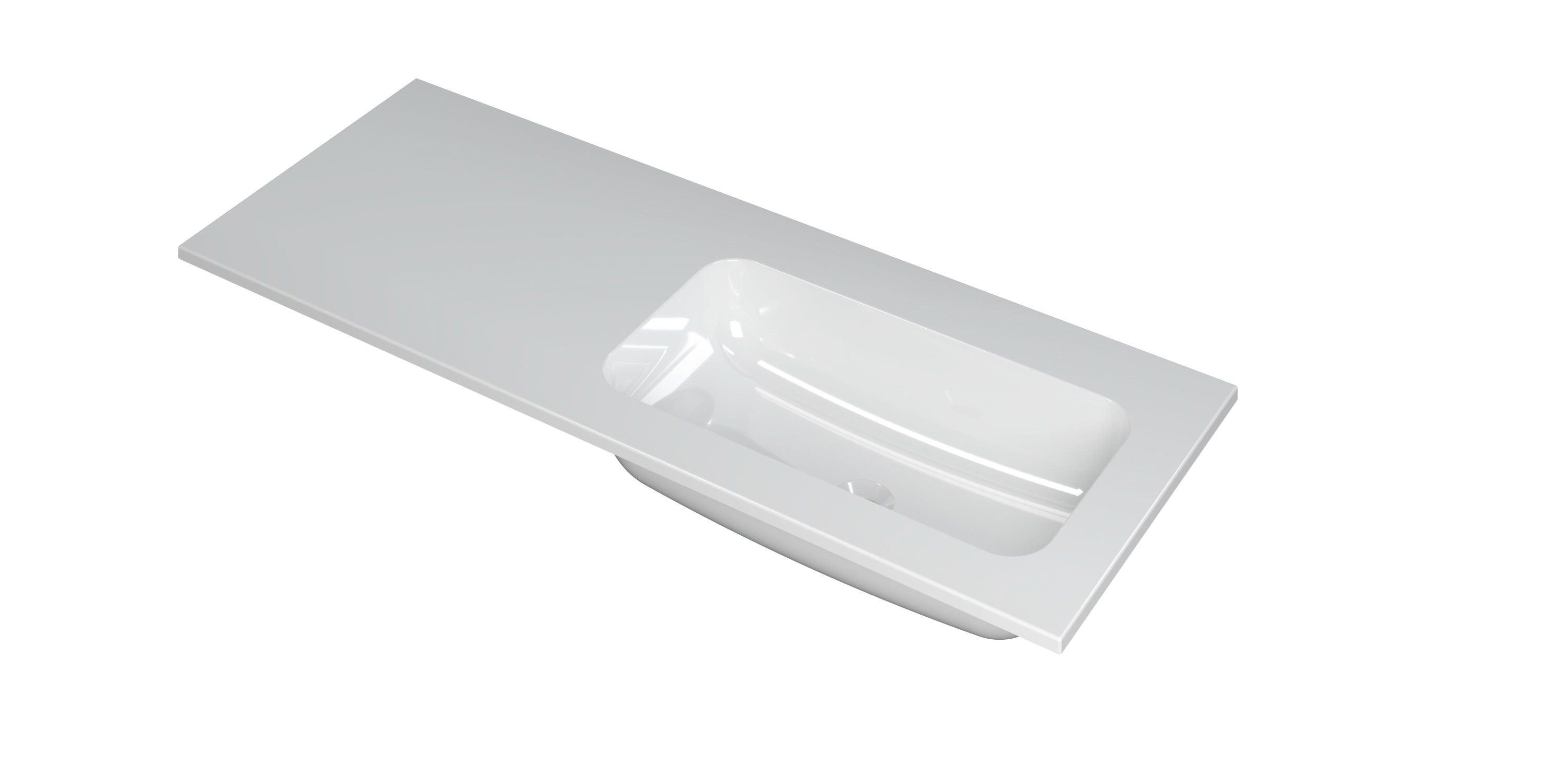 Ink Faktor meubelwastafel 120x45cm polystone - rechts - zonder kraangat - glans wit