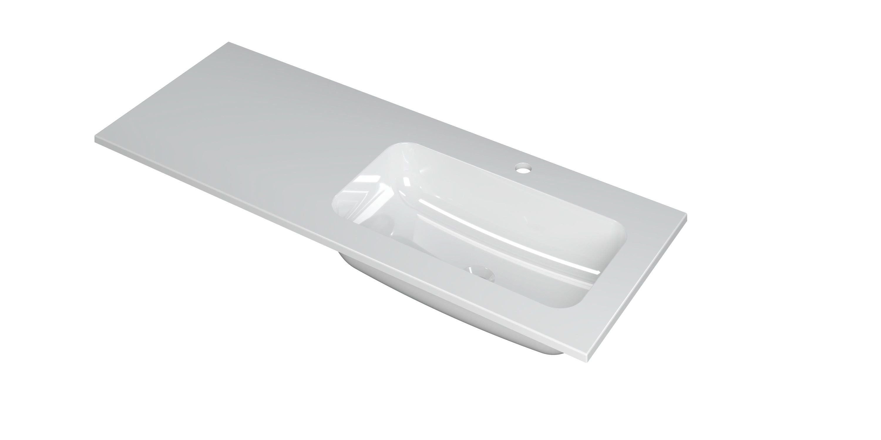 Ink Faktor meubelwastafel 120x45cm polystone - rechts - 1 kraangat - glans wit