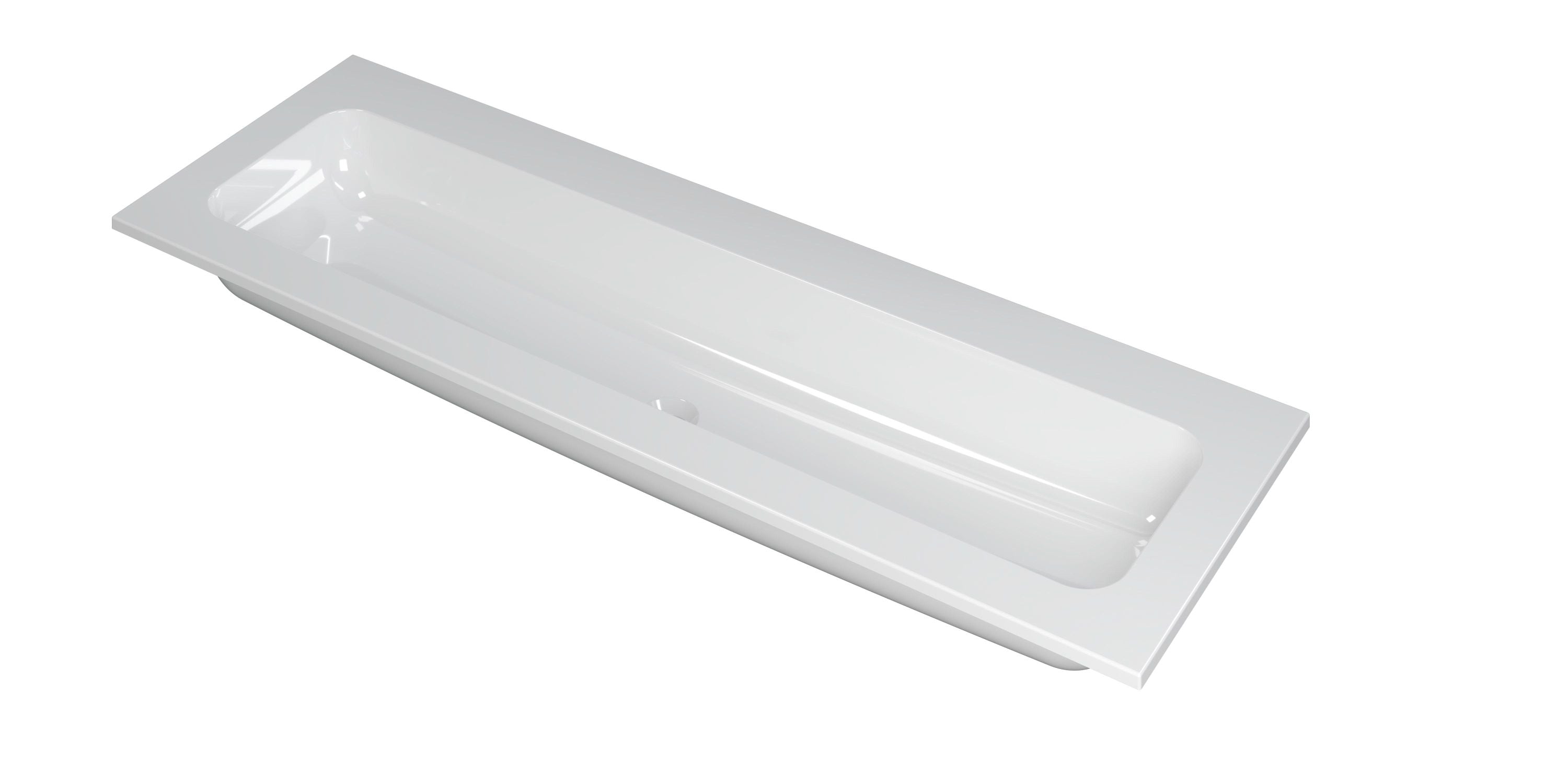 Ink Faktor meubelwastafel 140x45cm polystone - centraal - zonder kraangat - glans wit