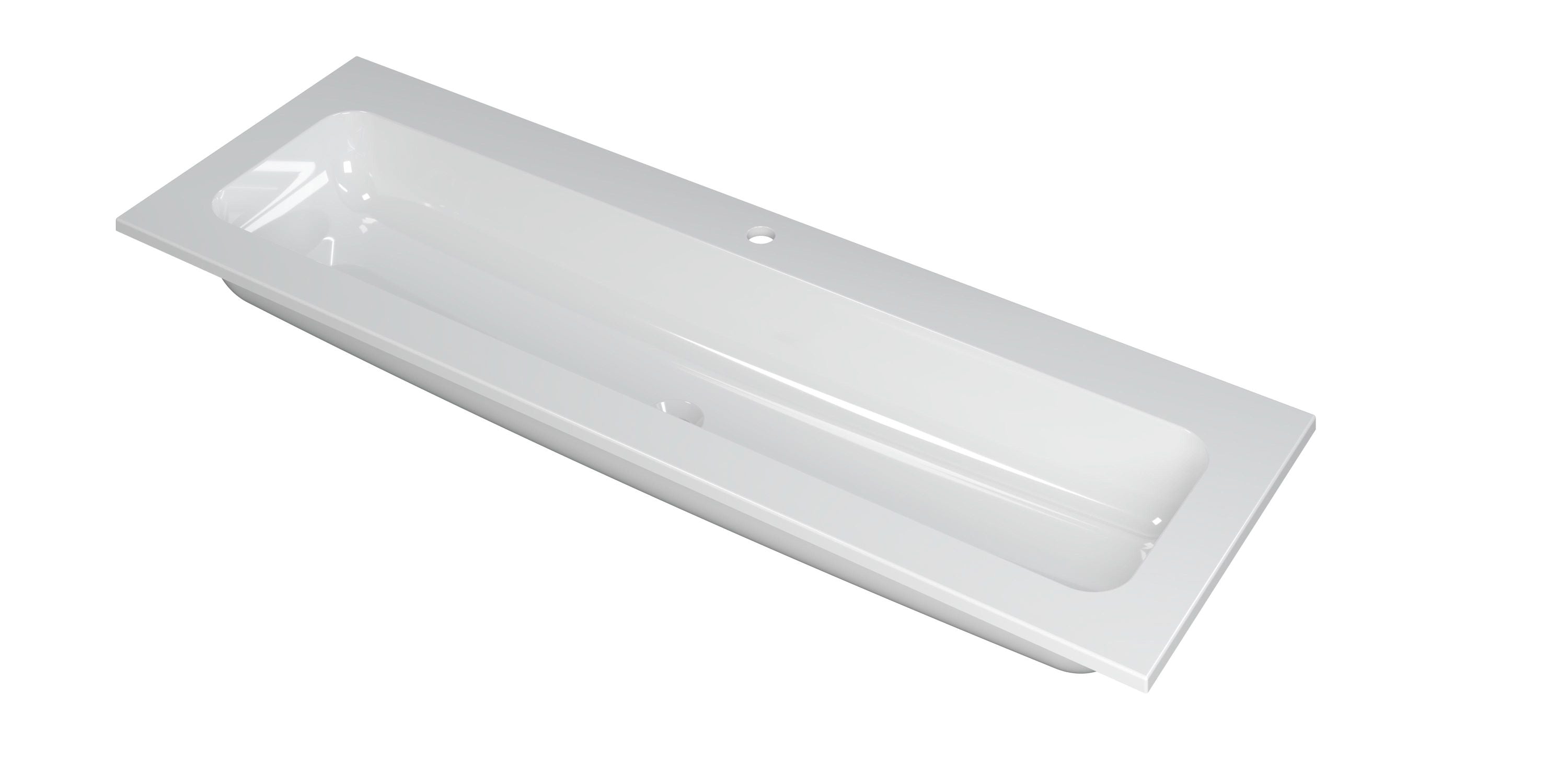 Ink Faktor meubelwastafel 140x45cm polystone - centraal - 1 kraangat - glans wit