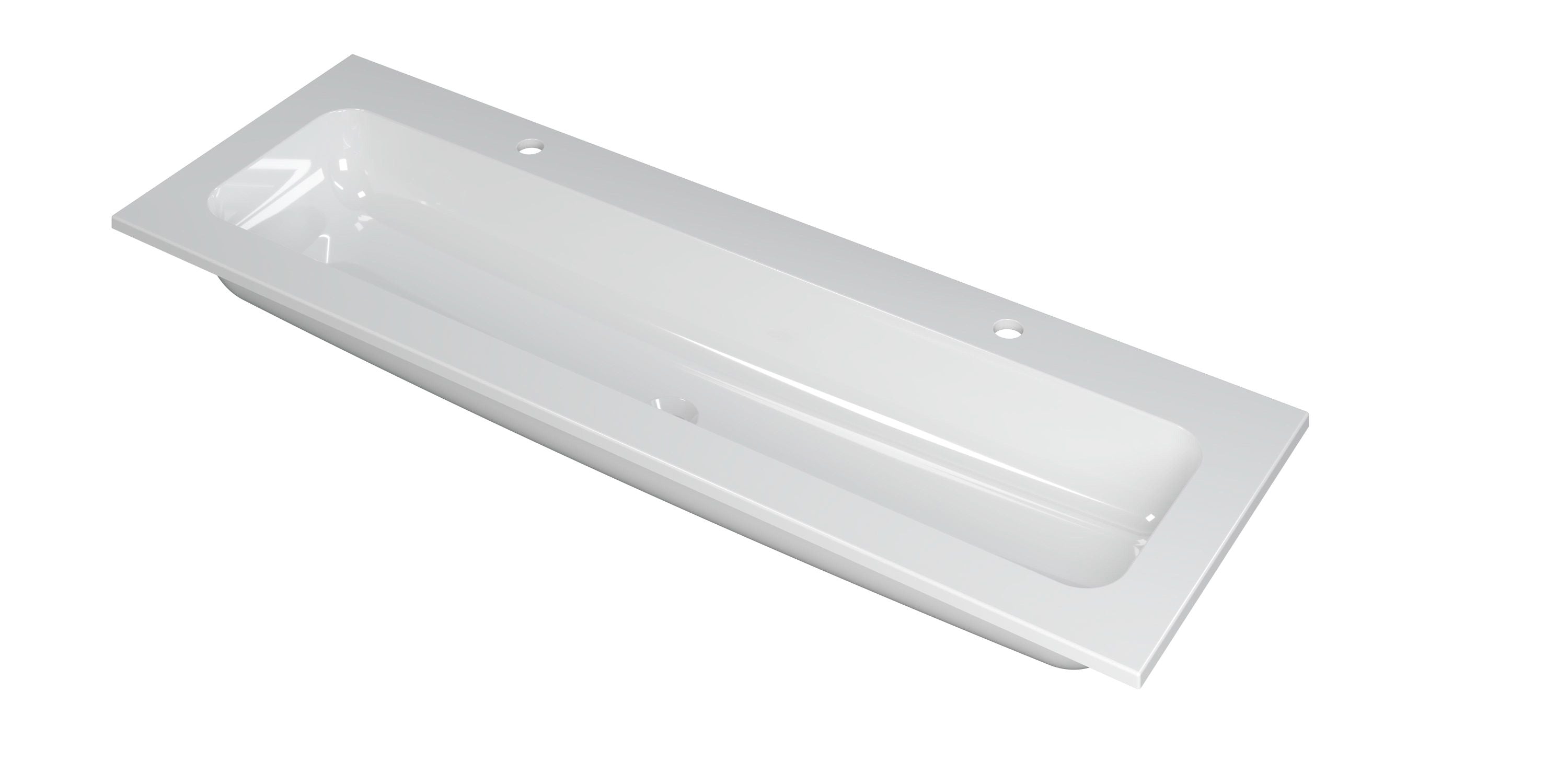 Ink Faktor meubelwastafel 140x45cm polystone - centraal - 2 kraangaten - glans wit