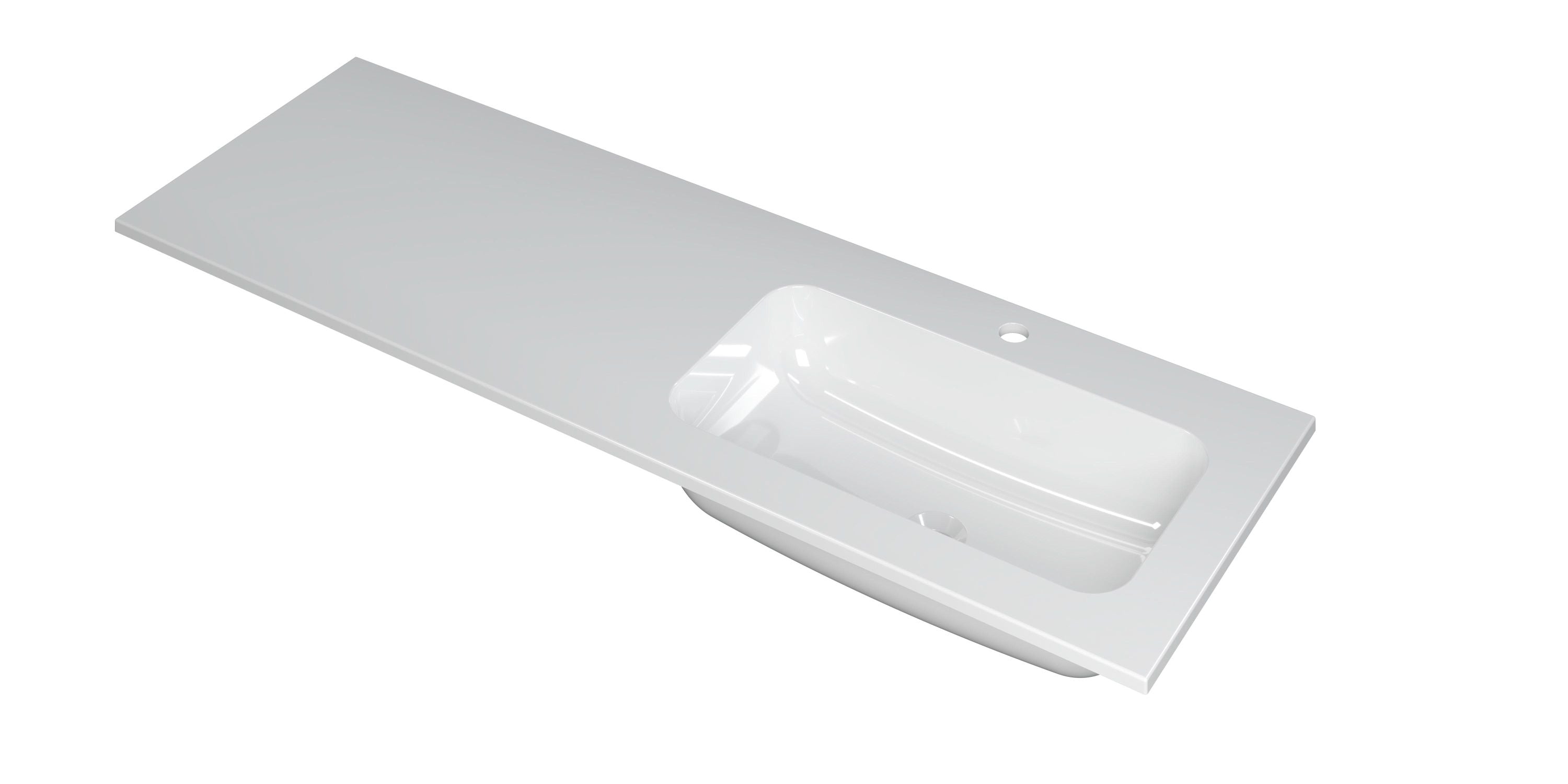 Ink Faktor meubelwastafel 140x45cm polystone - rechts - 1 kraangat - glans wit