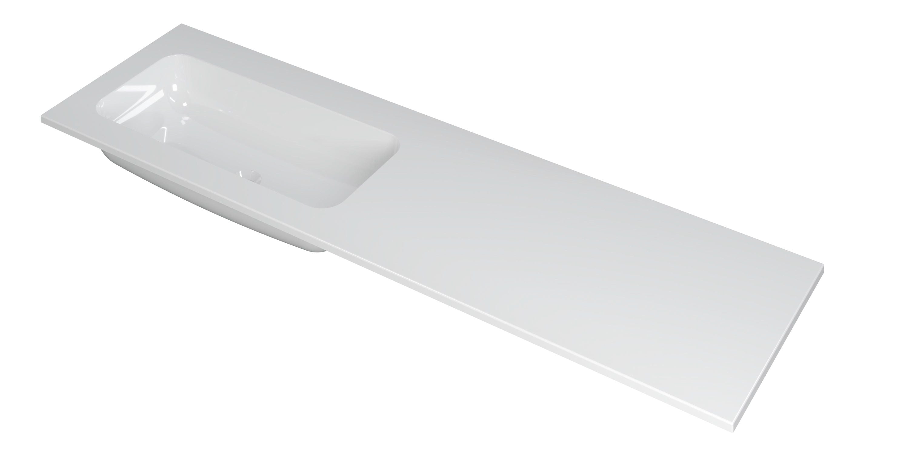 Ink Faktor meubelwastafel 160x45cm polystone - links - zonder kraangat - glans wit