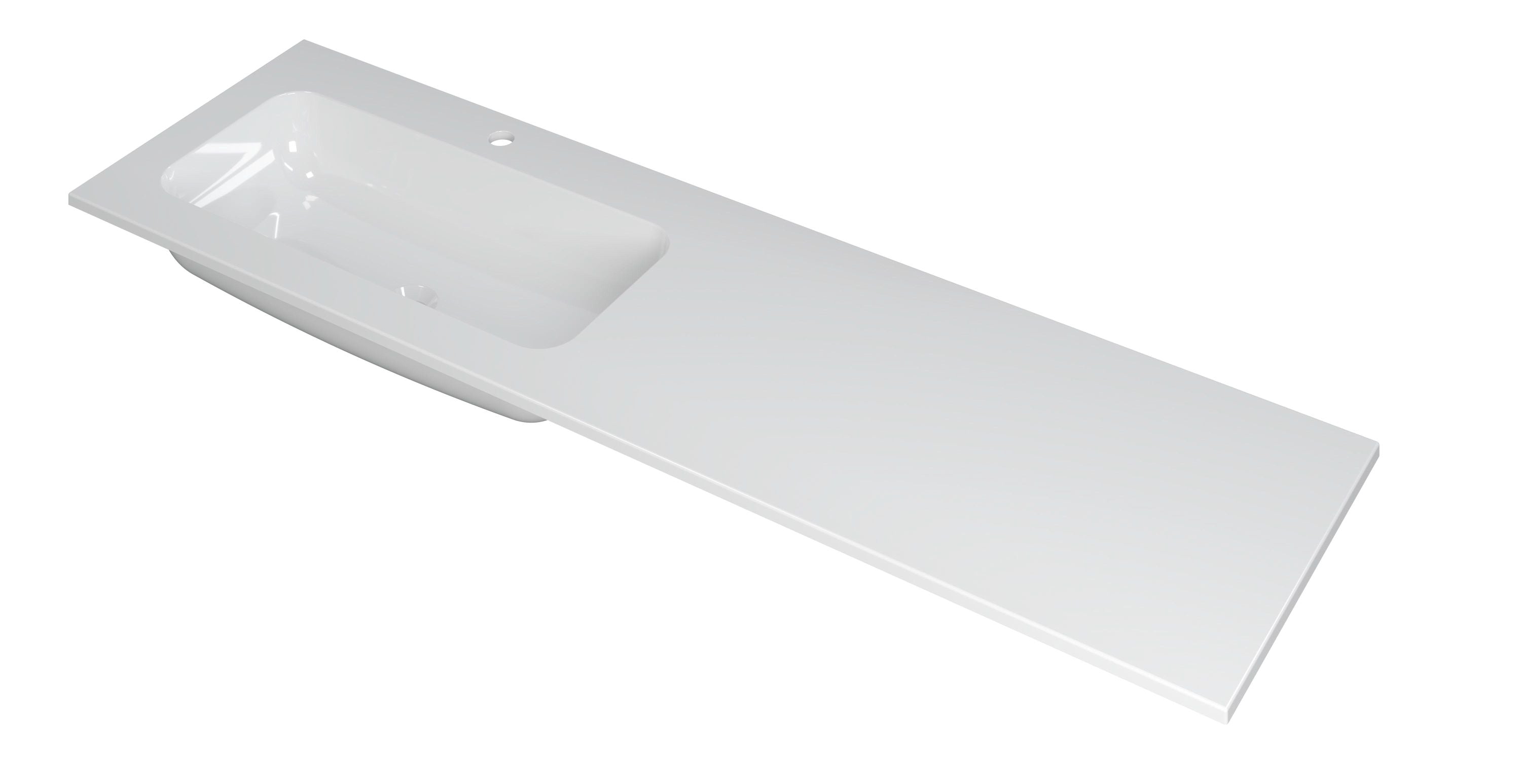 Ink Faktor meubelwastafel 160x45cm polystone - links - 1 kraangat - glans wit