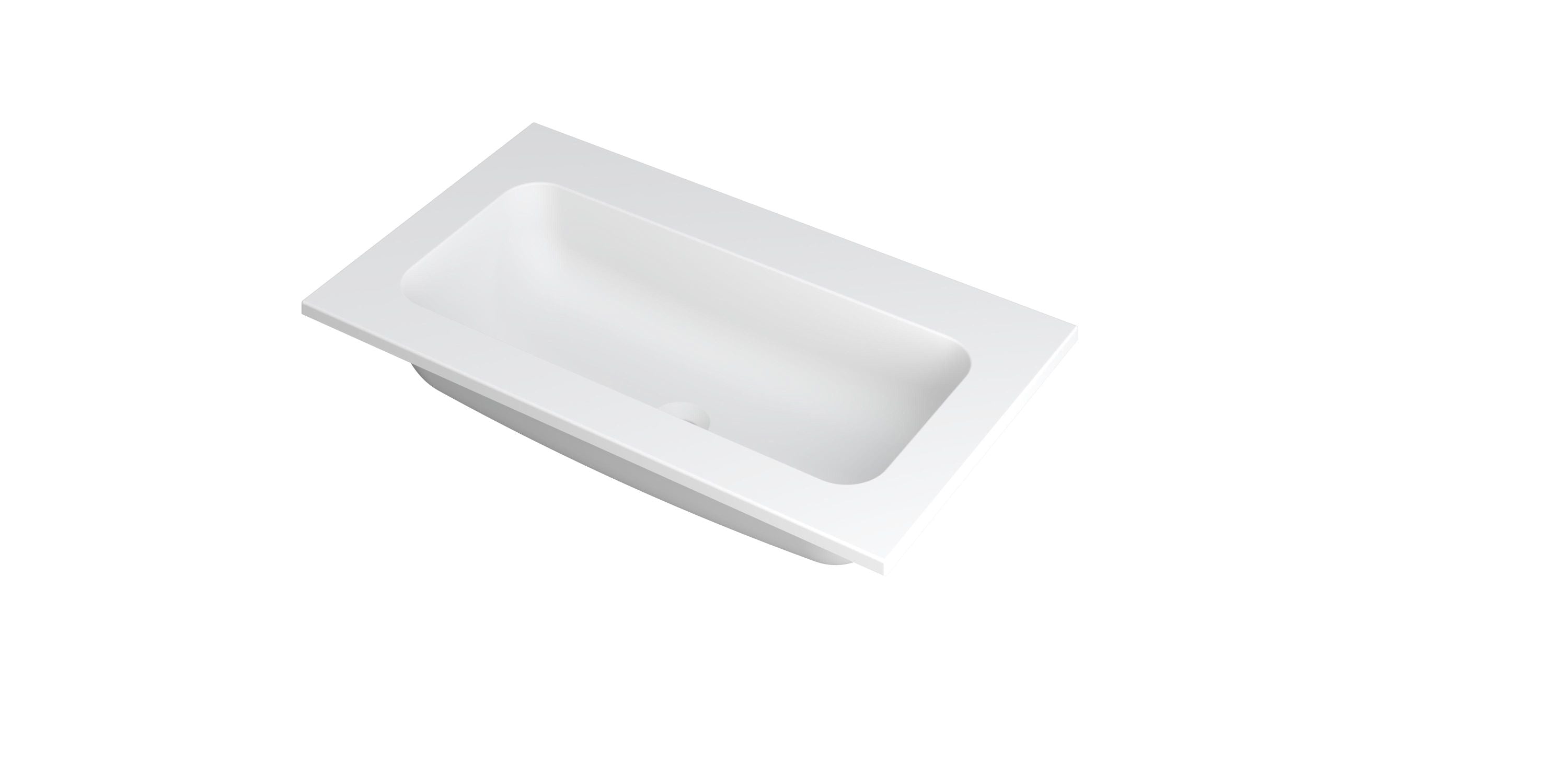 Ink Faktor meubelwastafel 80x45cm polystone - centraal - zonder kraangat - mat wit