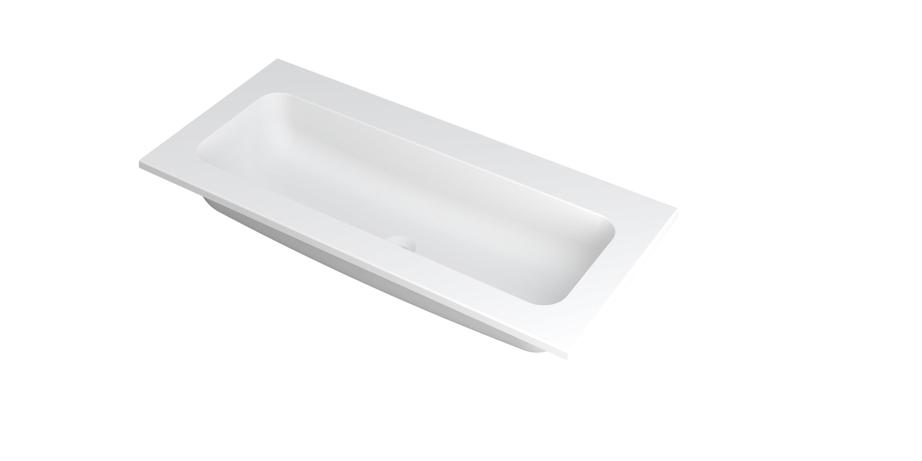 Ink Faktor meubelwastafel 160x45cm polystone - links - 1 kraangat - mat wit