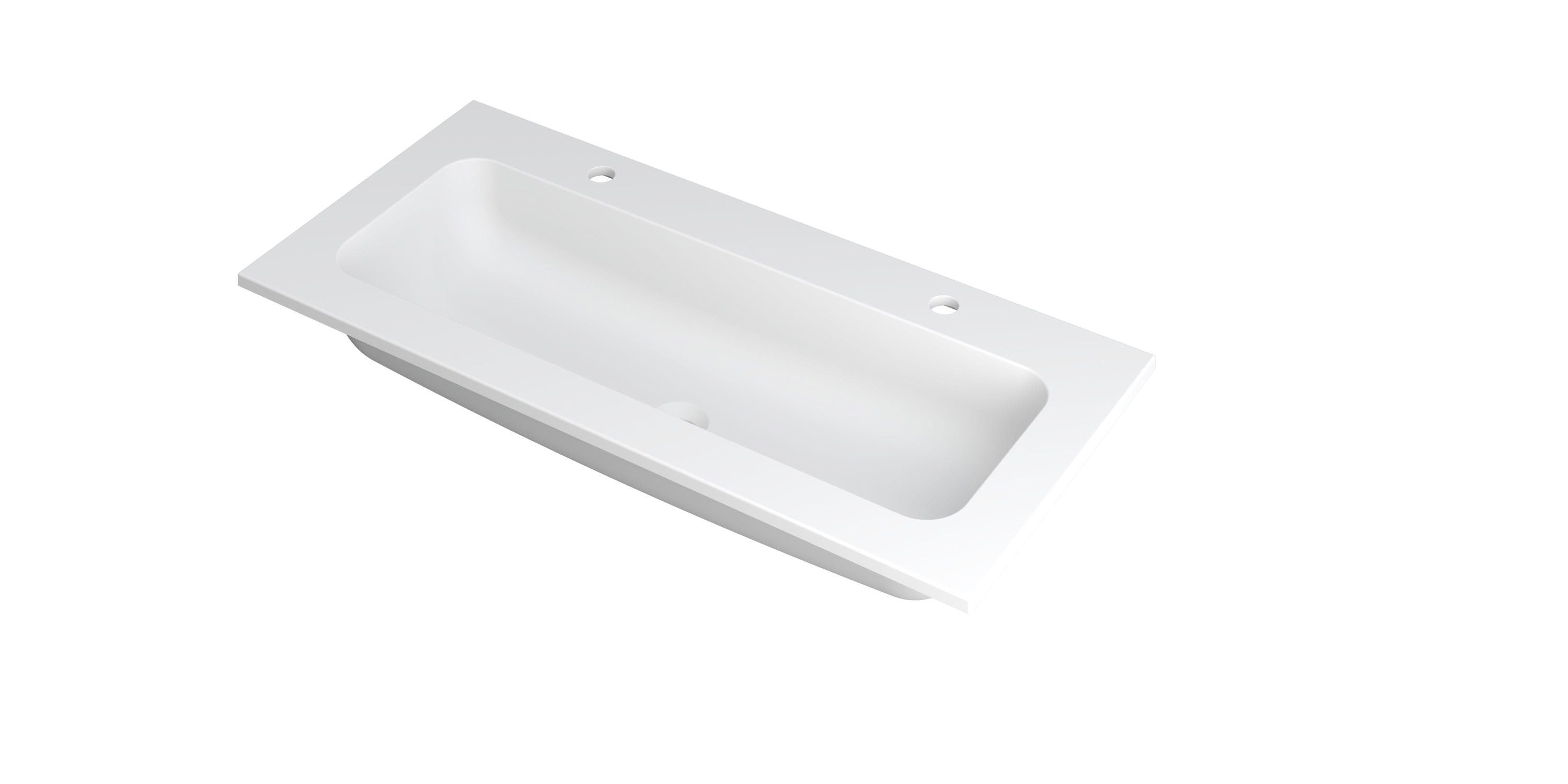 Ink Faktor meubelwastafel 100x45cm polystone - centraal - 2 kraangaten - mat wit