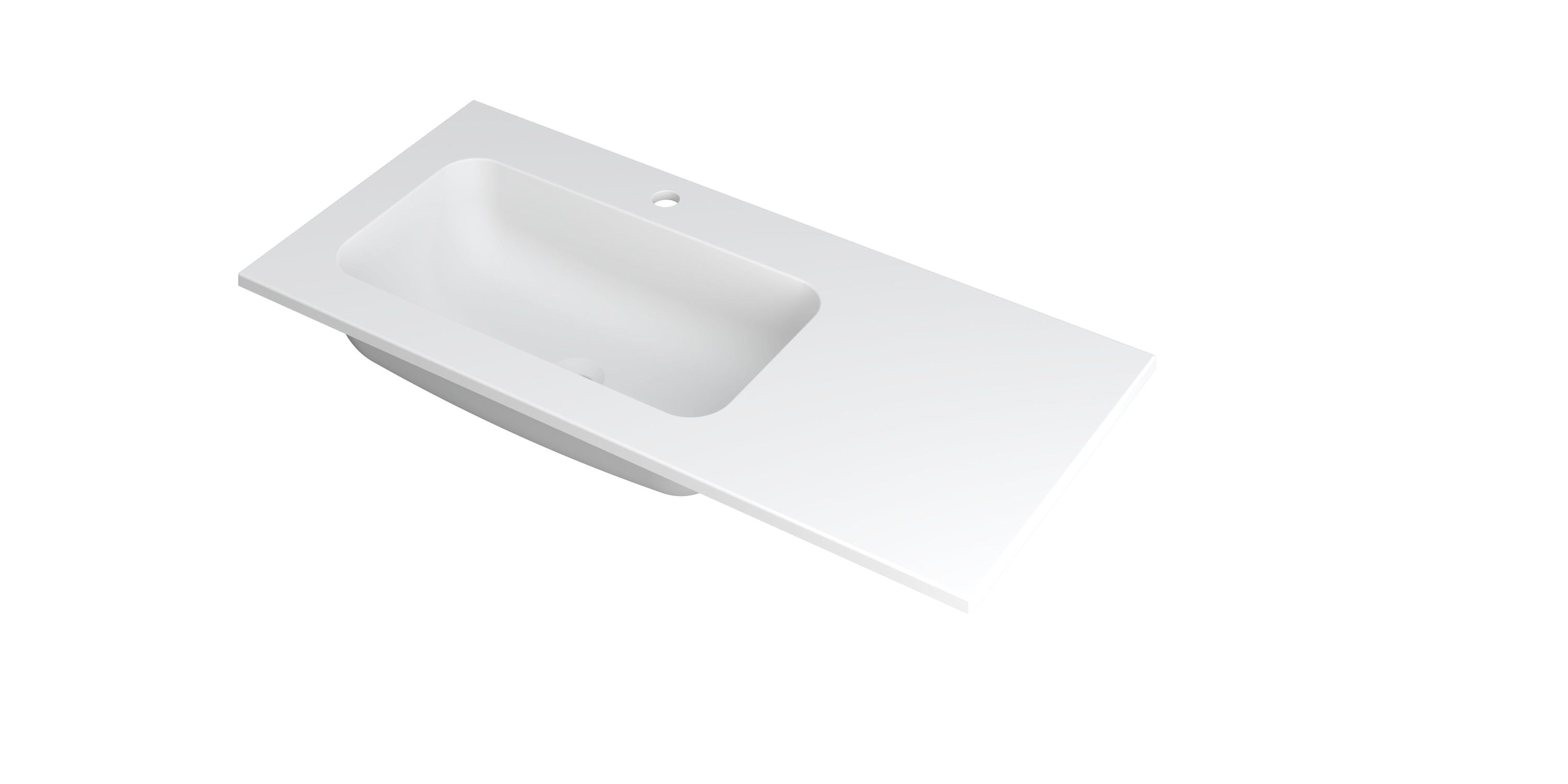 Ink Faktor meubelwastafel 100x45cm polystone - links - 1 kraangat - mat wit