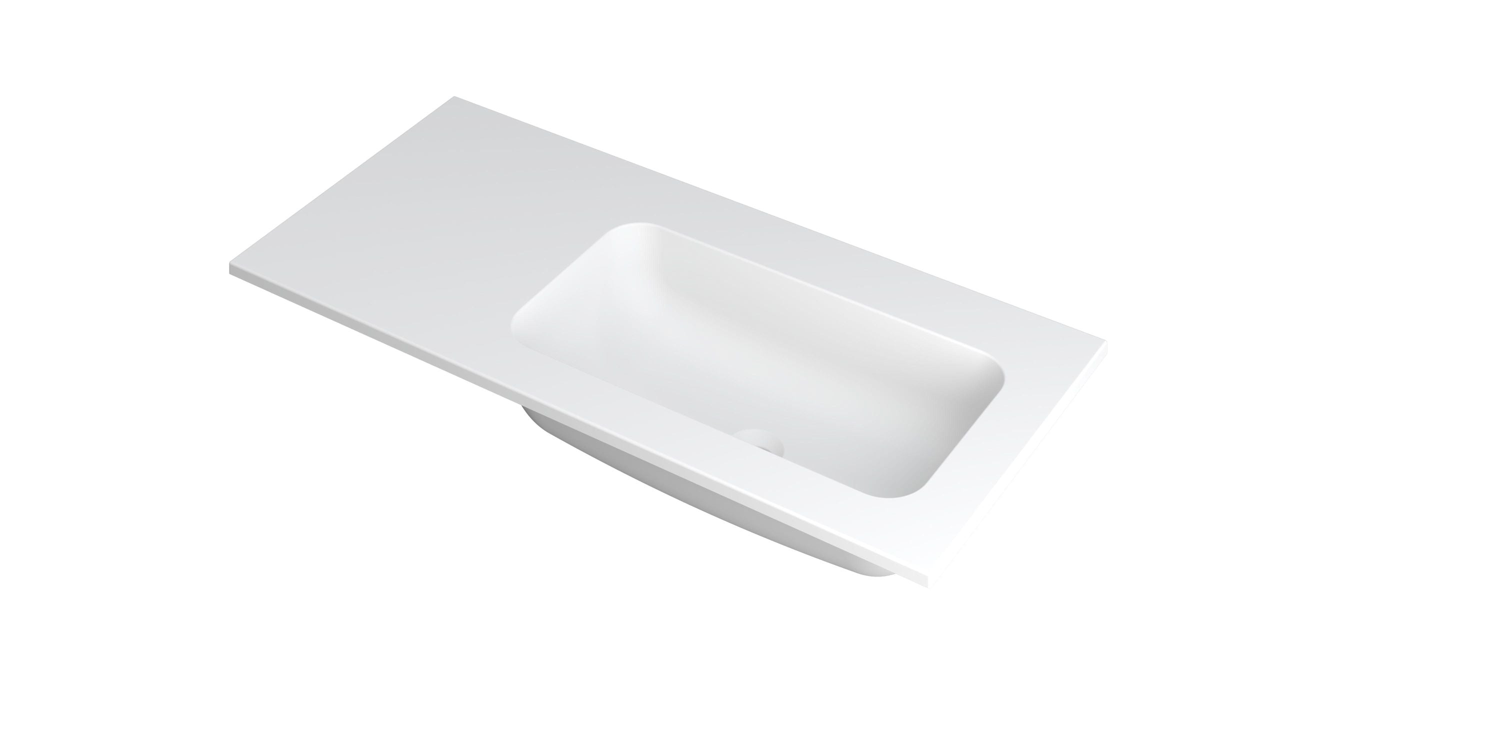 Ink Faktor meubelwastafel 100x45cm polystone - rechts - zonder kraangat - mat wit