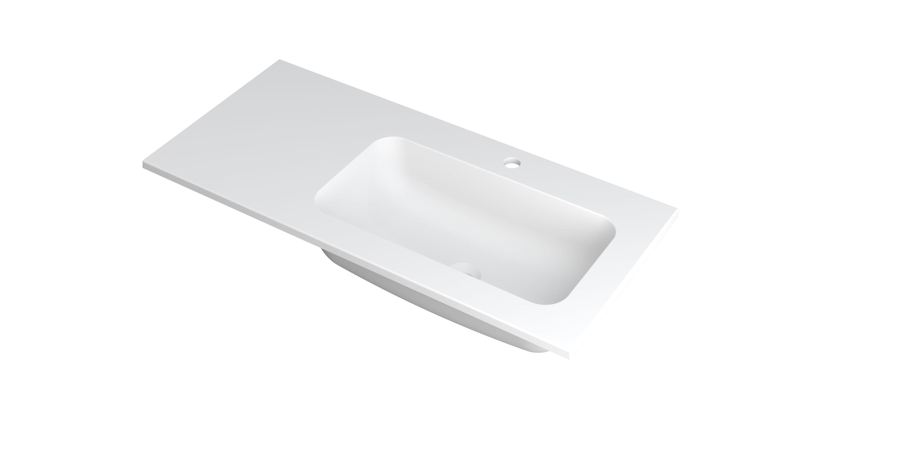 Ink Faktor meubelwastafel 100x45cm polystone - rechts - 1 kraangat - mat wit