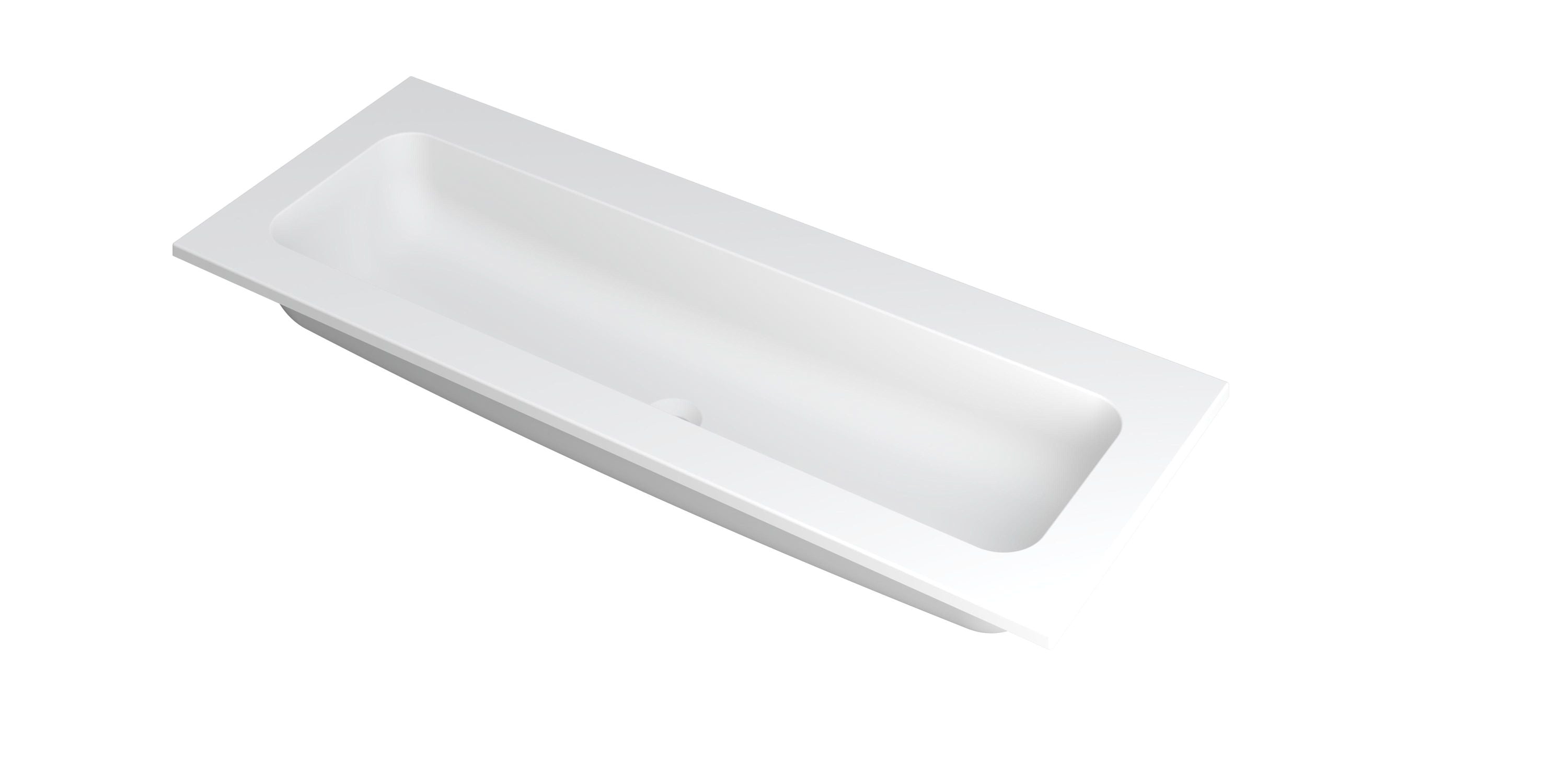 Ink Faktor meubelwastafel 120x45cm polystone - centraal - zonder kraangat - mat wit
