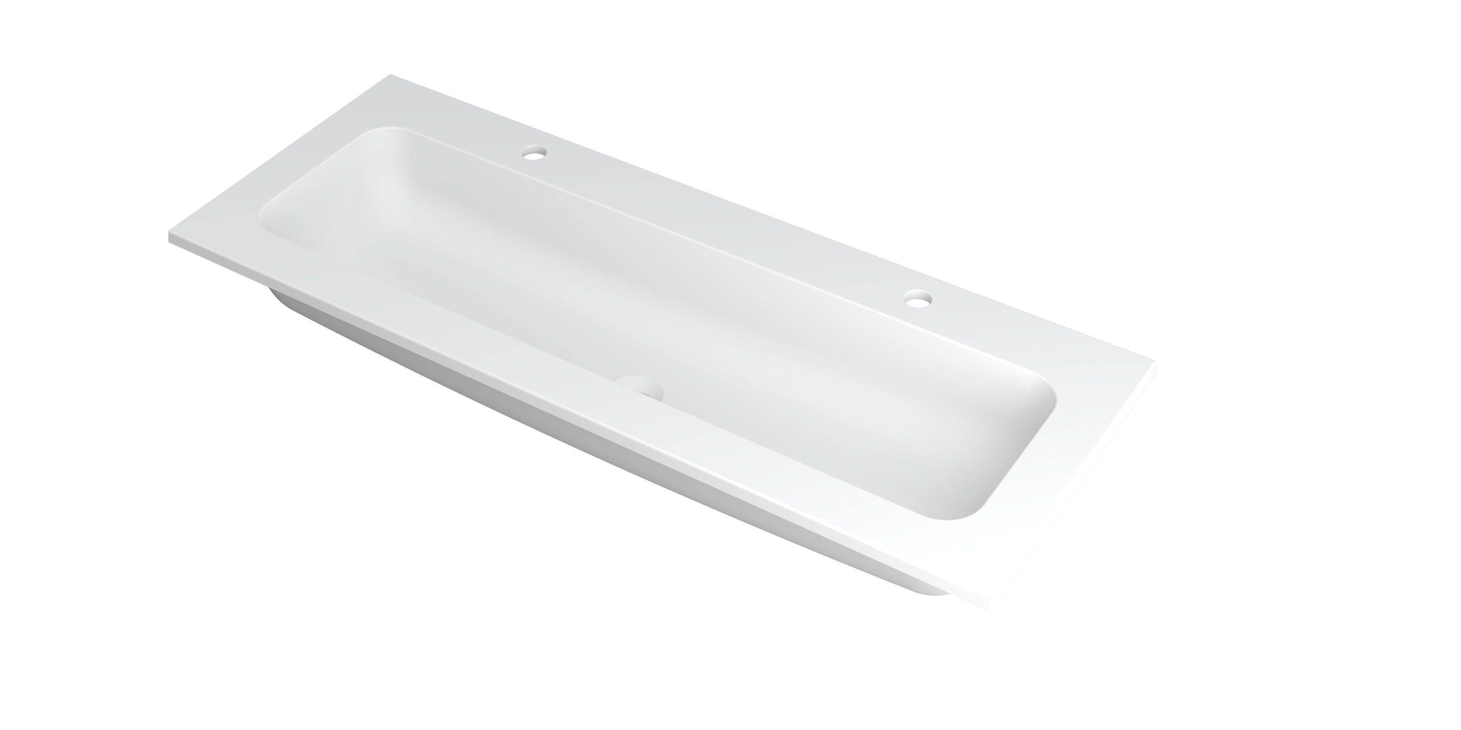 Ink Faktor meubelwastafel 120x45cm polystone - centraal - 2 kraangaten - mat wit