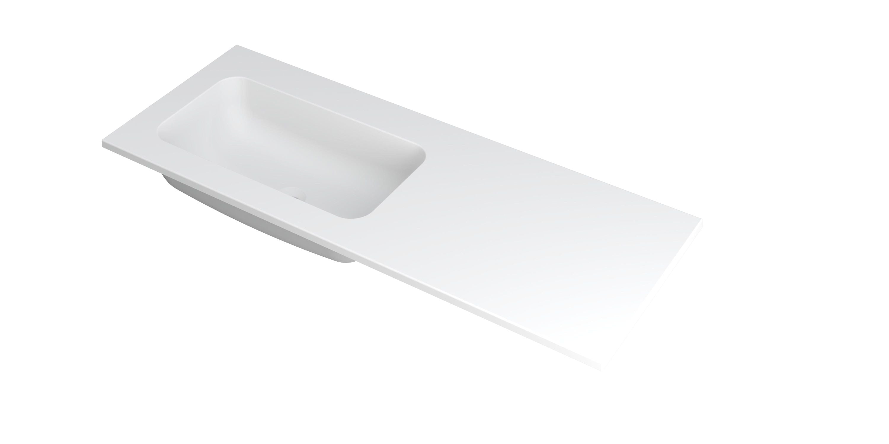 Ink Faktor meubelwastafel 120x45cm polystone - links - zonder kraangat - mat wit