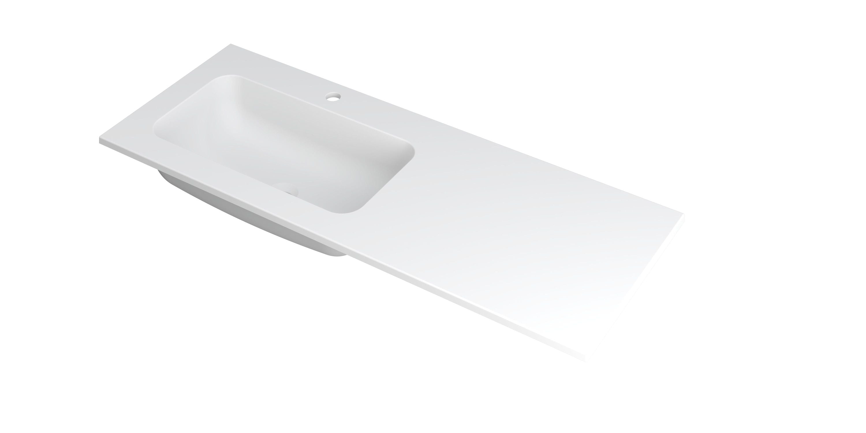 Ink Faktor meubelwastafel 120x45cm polystone - links - 1 kraangat - mat wit