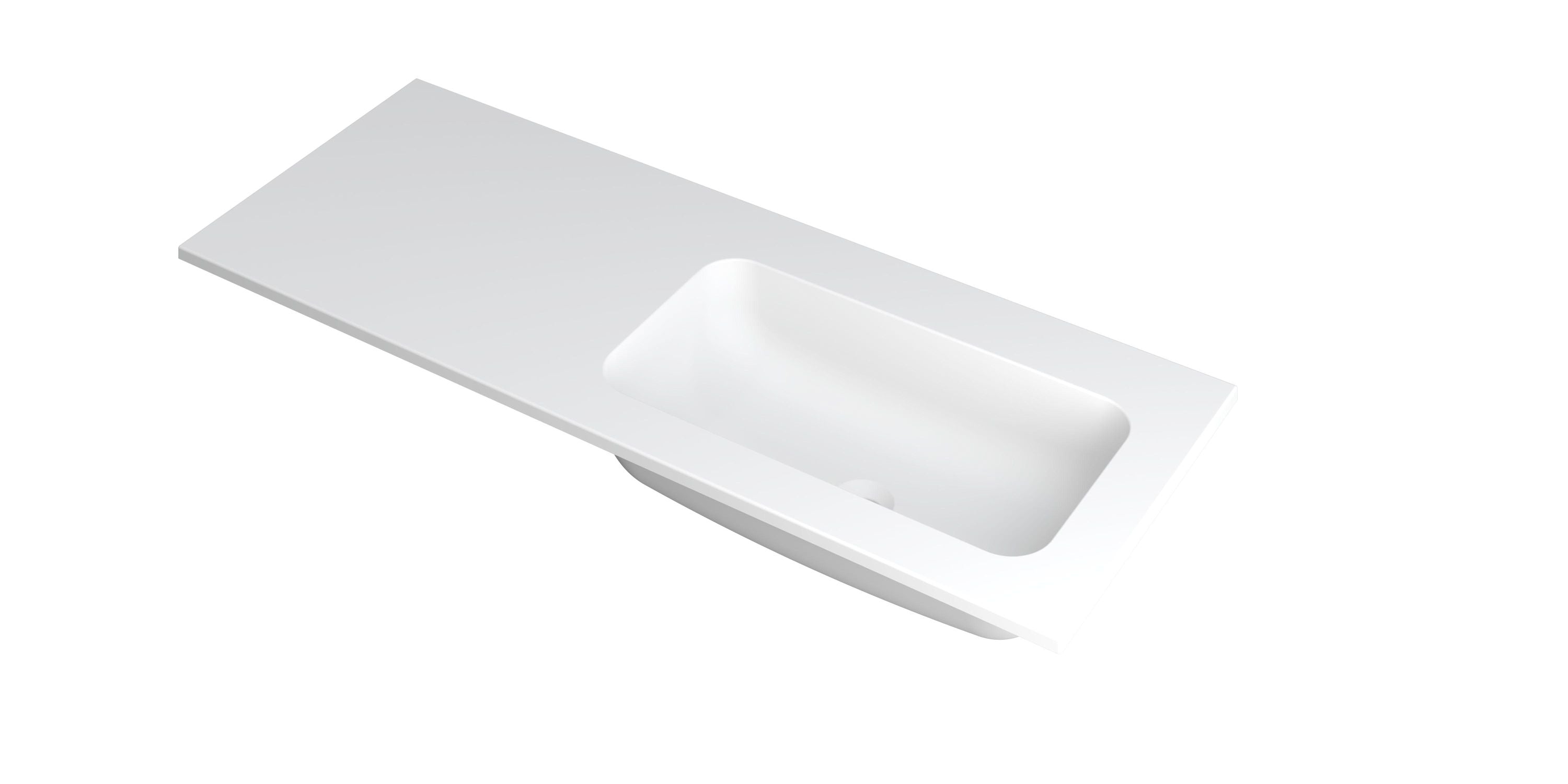 Ink Faktor meubelwastafel 120x45cm polystone - rechts - zonder kraangat - mat wit