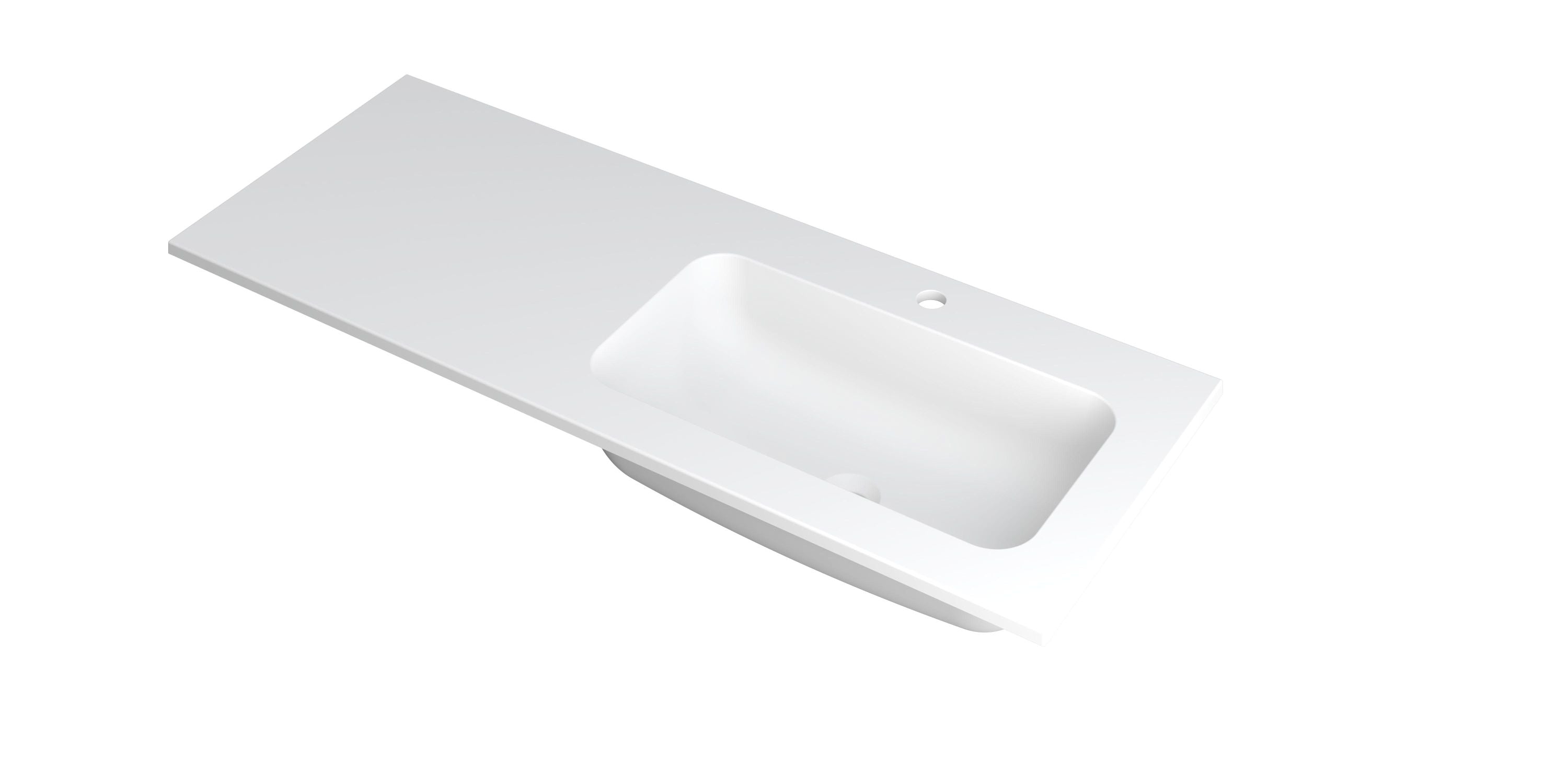 Ink Faktor meubelwastafel 120x45cm polystone - rechts - 1 kraangat - mat wit