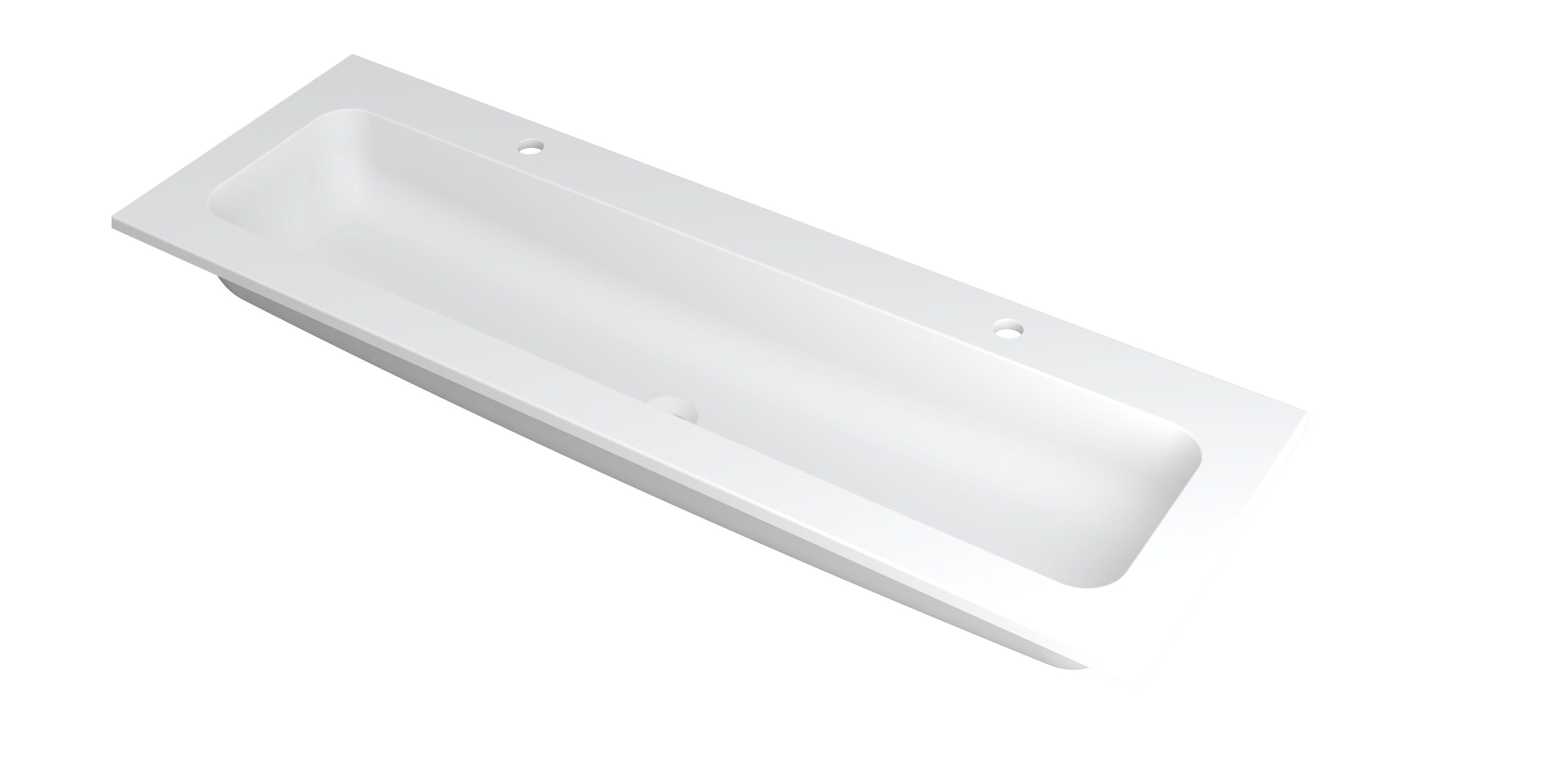 Ink Faktor meubelwastafel 140x45cm polystone - centraal - 2 kraangaten - mat wit
