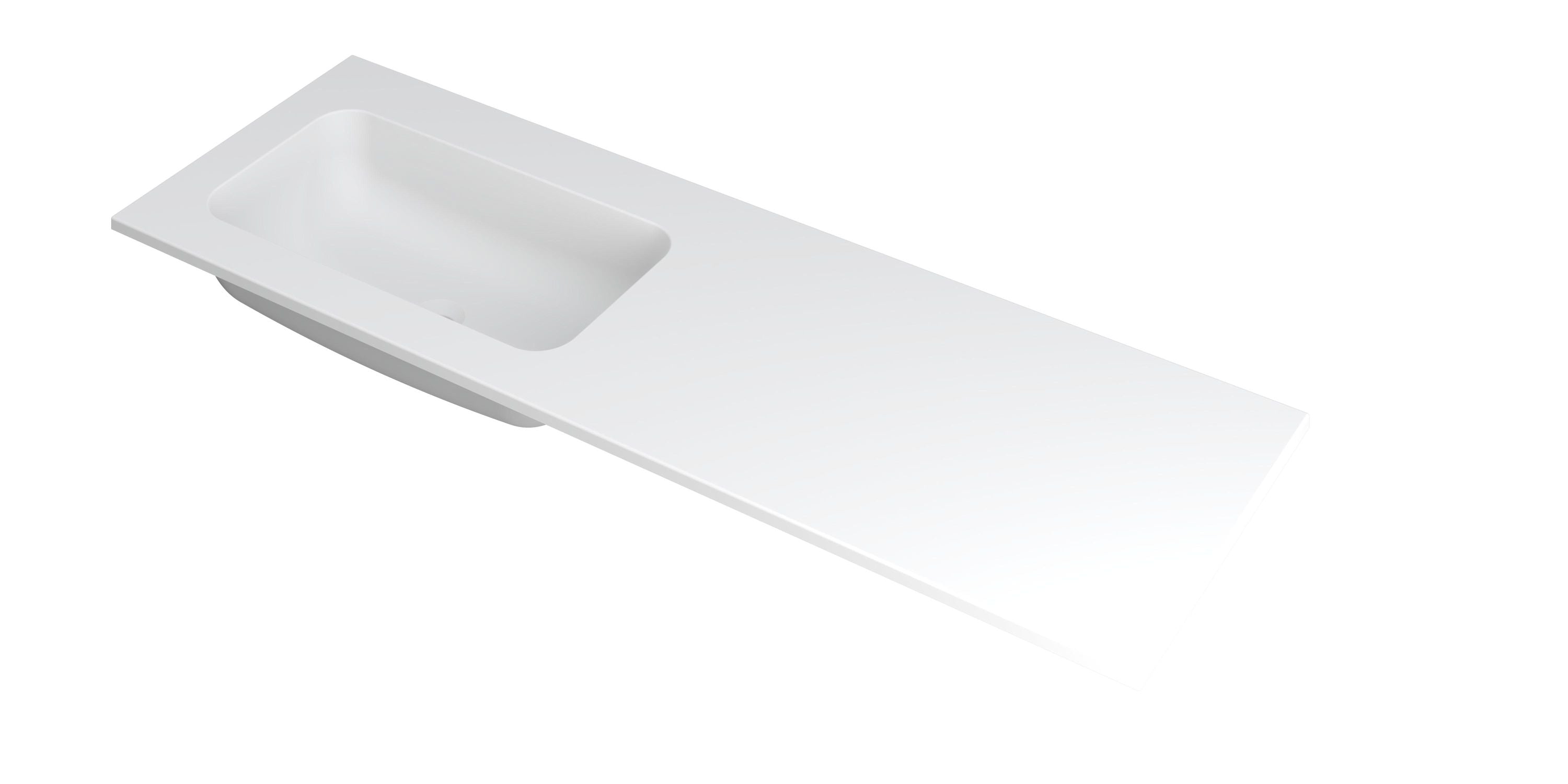 Ink Faktor meubelwastafel 140x45cm polystone - links - zonder kraangat - mat wit