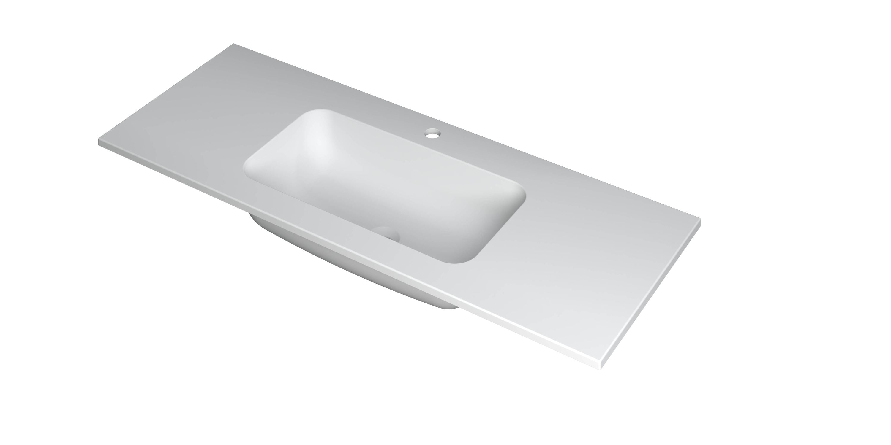 Ink Faktor meubelwastafel 120x45cm polystone - midden - 1 kraangat - mat wit
