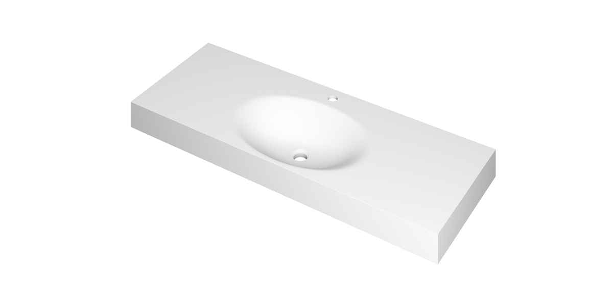Ink Smooth meubelwastafel 120x45cm polystone - midden - 1 kraangat - mat wit