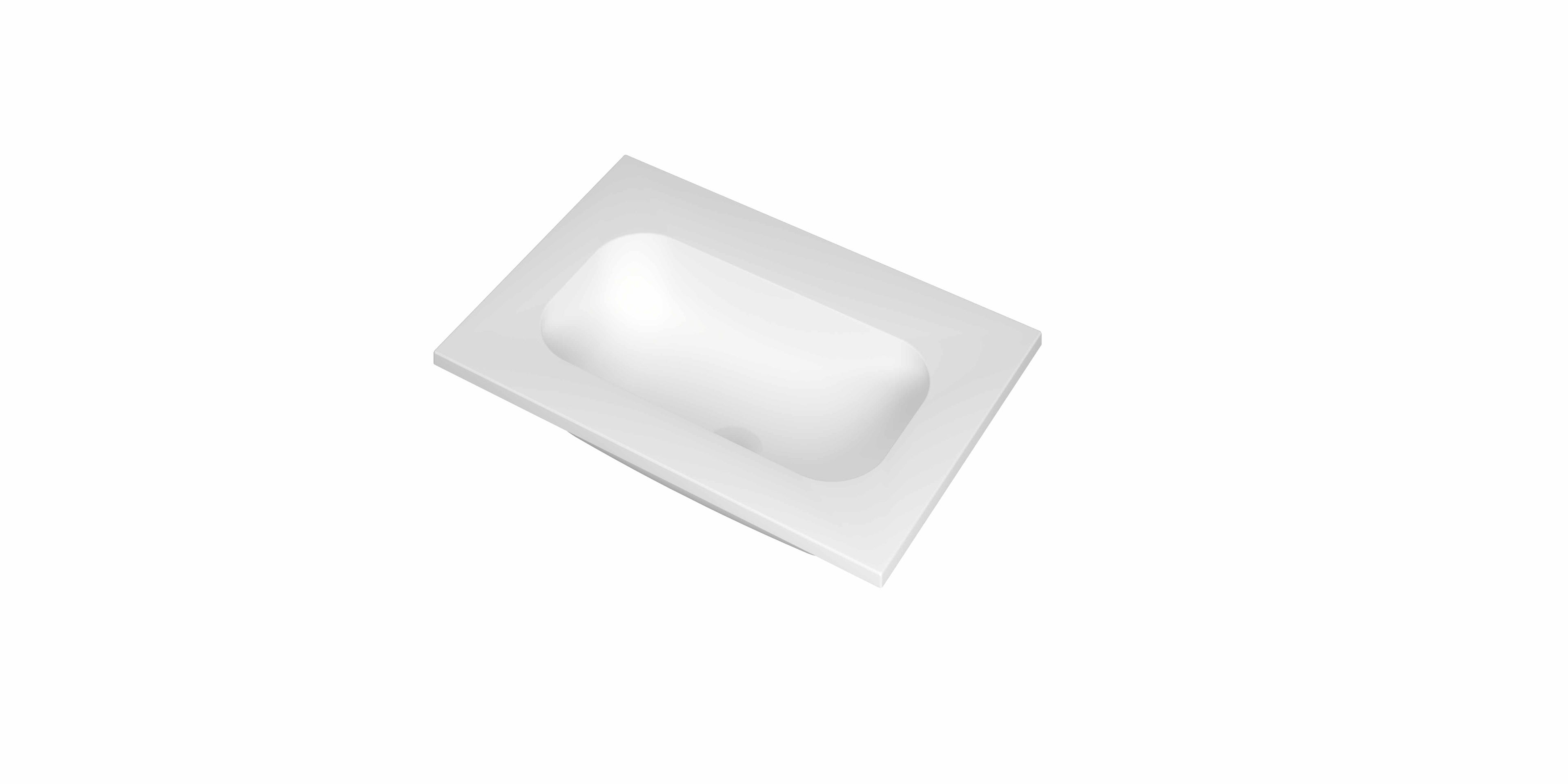 Ink Reflekt meubelwastafel 60x40cm polystone - zonder kraangat - mat wit