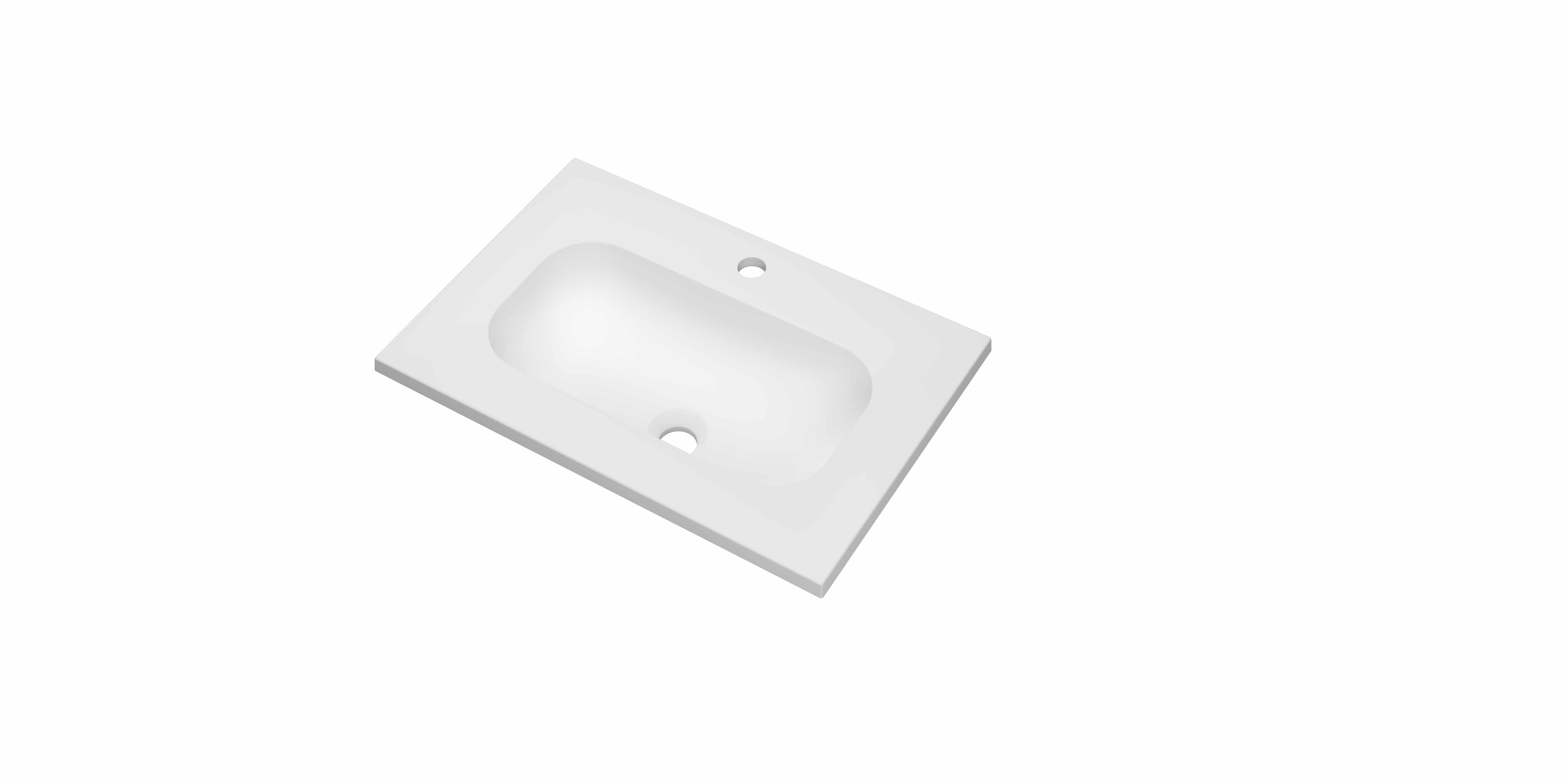Ink Reflekt meubelwastafel 60x40cm polystone - 1 kraangat - mat wit