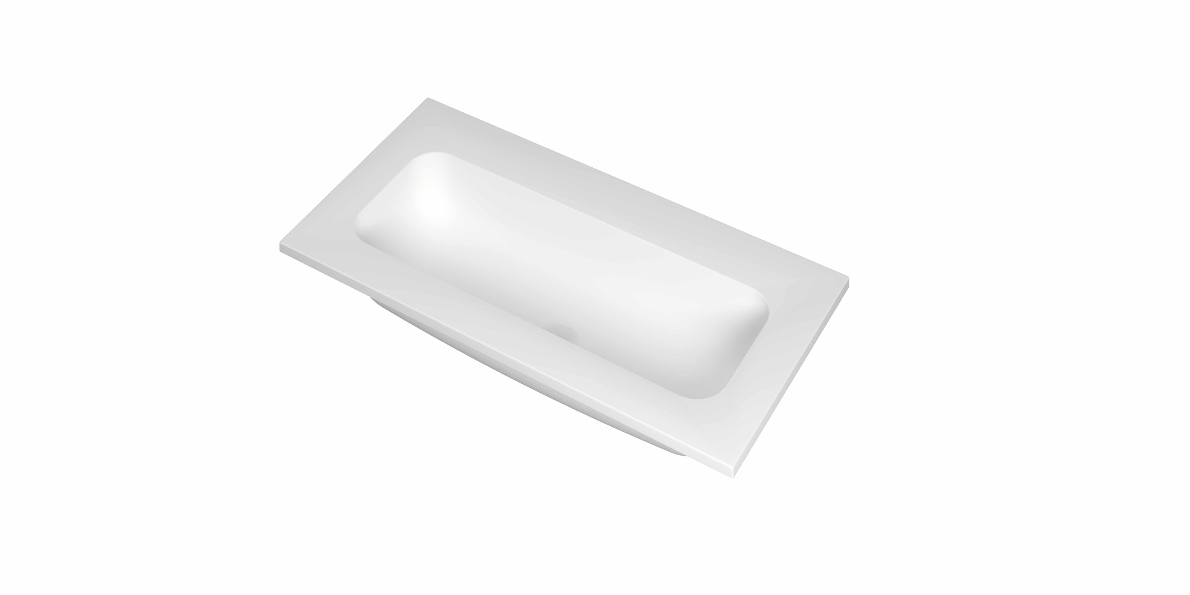 Ink Reflekt meubelwastafel 80x40cm polystone - zonder kraangat - mat wit