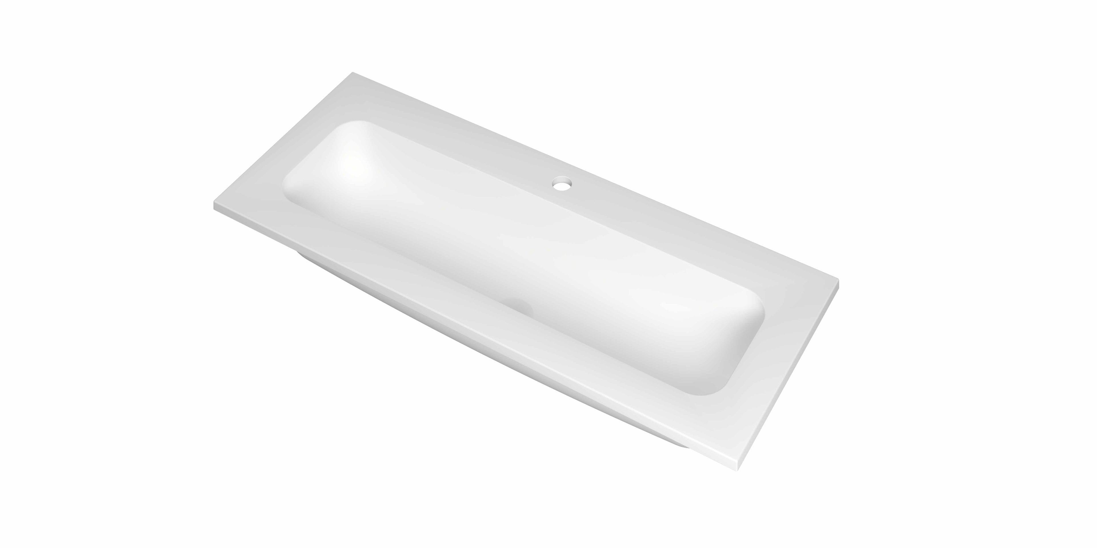 Ink Reflekt meubelwastafel 100x40cm polystone - centraal - 1 kraangat - mat wit