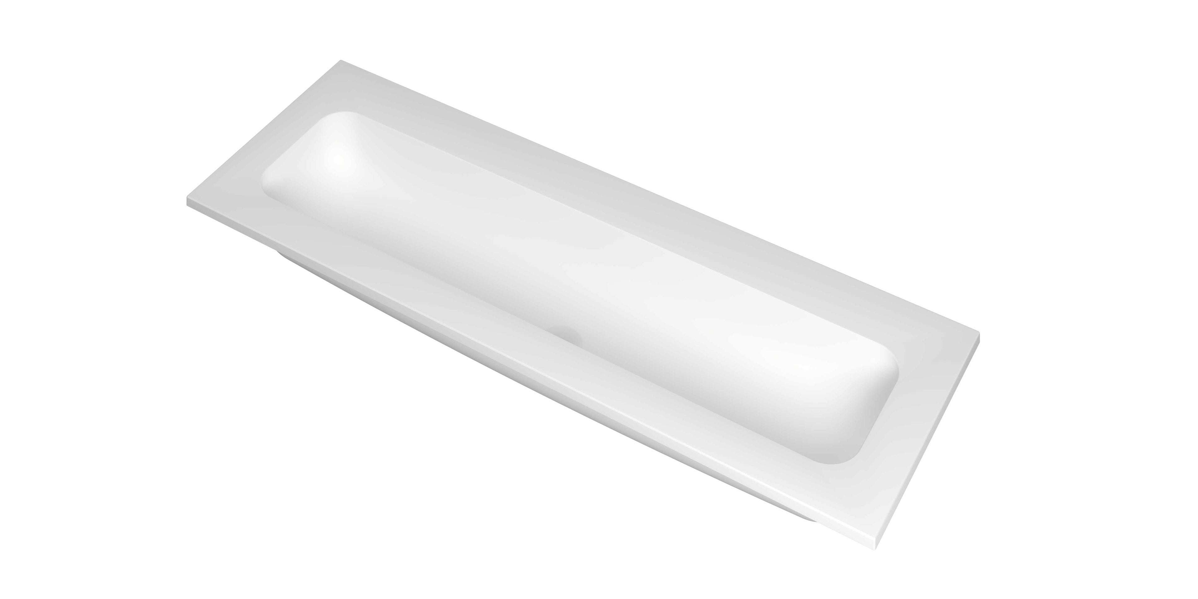 Ink Reflekt meubelwastafel 120x40cm polystone - centraal - zonder kraangaten - mat wit