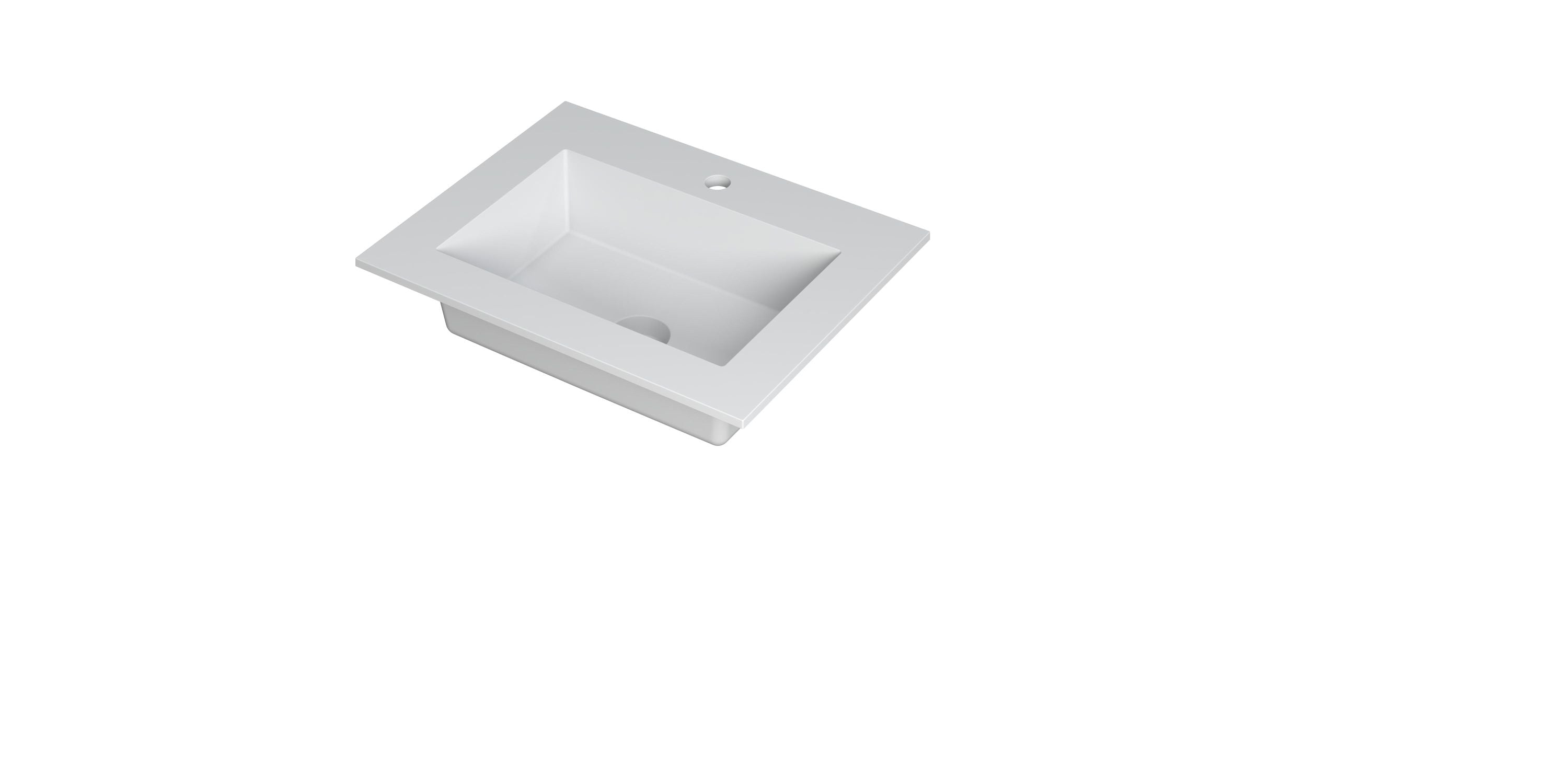 Ink Kraft meubelwastafel 60x45cm polystone - 1 kraangat - mat wit