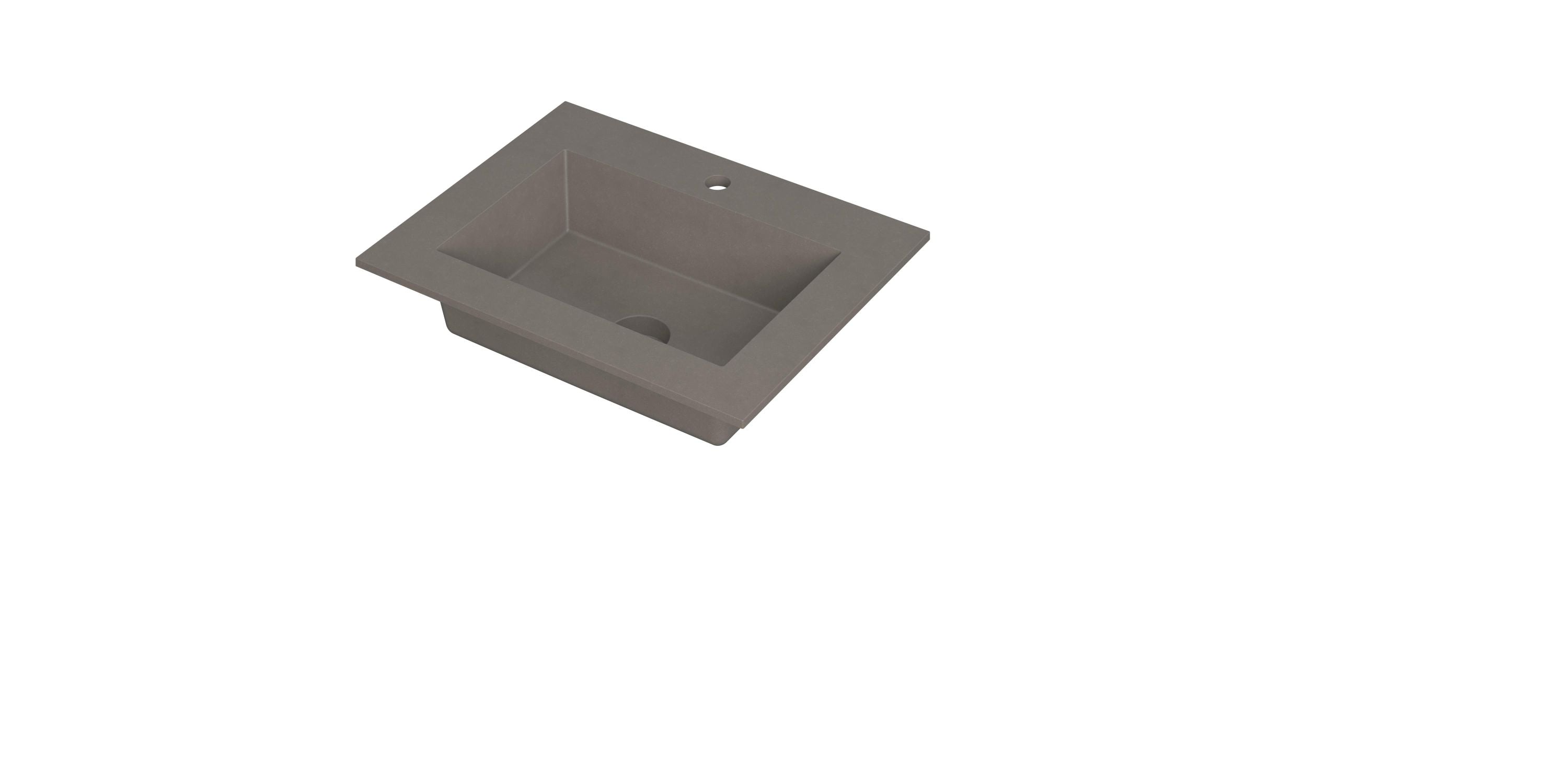 Ink Kraft meubelwastafel 60x45cm quartz - 1 kraangat - beton